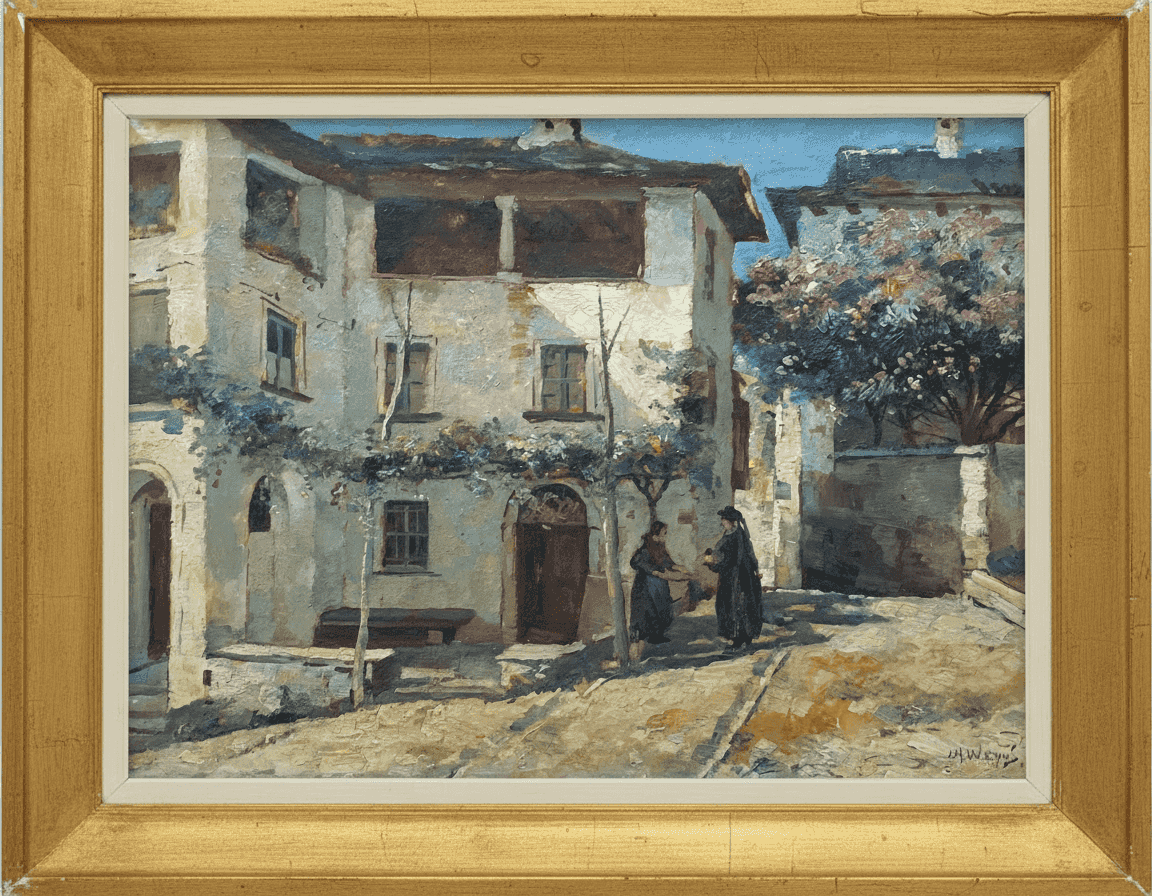 Jan Harm Weijns - Orta Italië (met lijst)