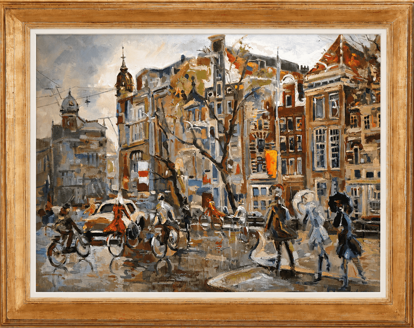 Erasmus Bernard von Dülmen-Krumpelman - Bij het Koningsplein te Amsterdam (met lijst)