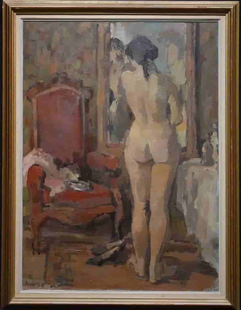 Hans Bayens - Naakt in interieur (met lijst)