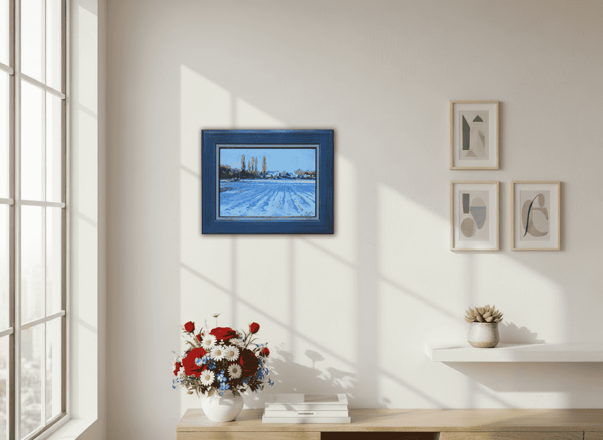 Hans Versfelt - Sneeuwlandschap bij Lage-Zwaluwe (in interieur)