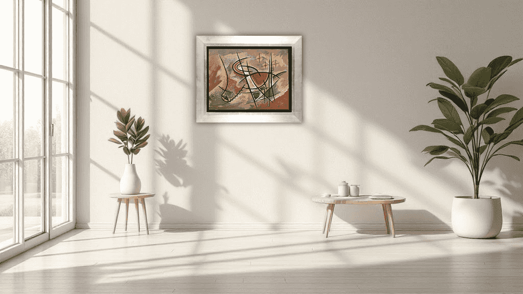 Dolf Breetvelt - Abstracte gouache compositie op papier, circa jaren 1950 (in interieur)