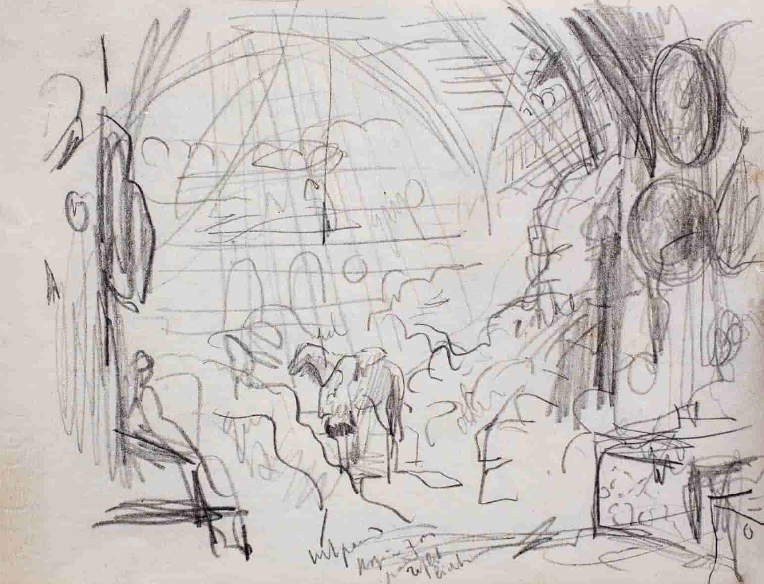 Marius Bauer - Oriëntalistische voorstelling (Caravanserai of bezoek aan de schatkamer) (in het echt)