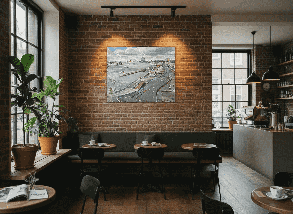 Robert Vorstman - Panorama IJ (Amsterdam) (met lijst)