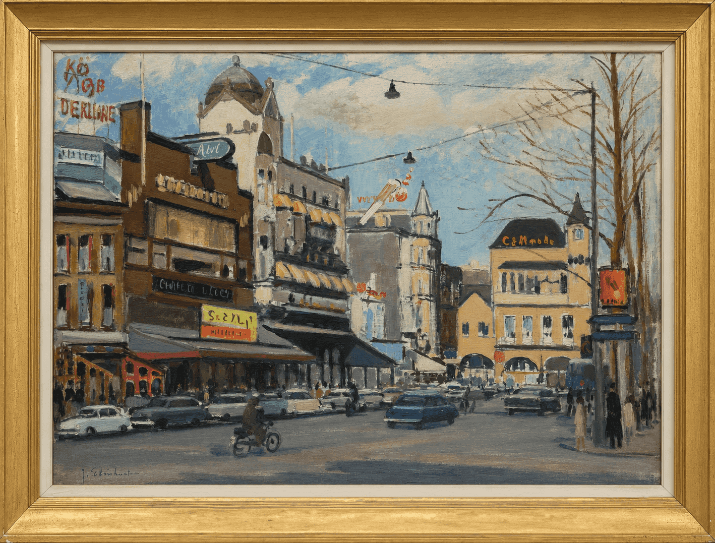 Joop Stierhout - Rembrandtplein Amsterdam (met lijst)