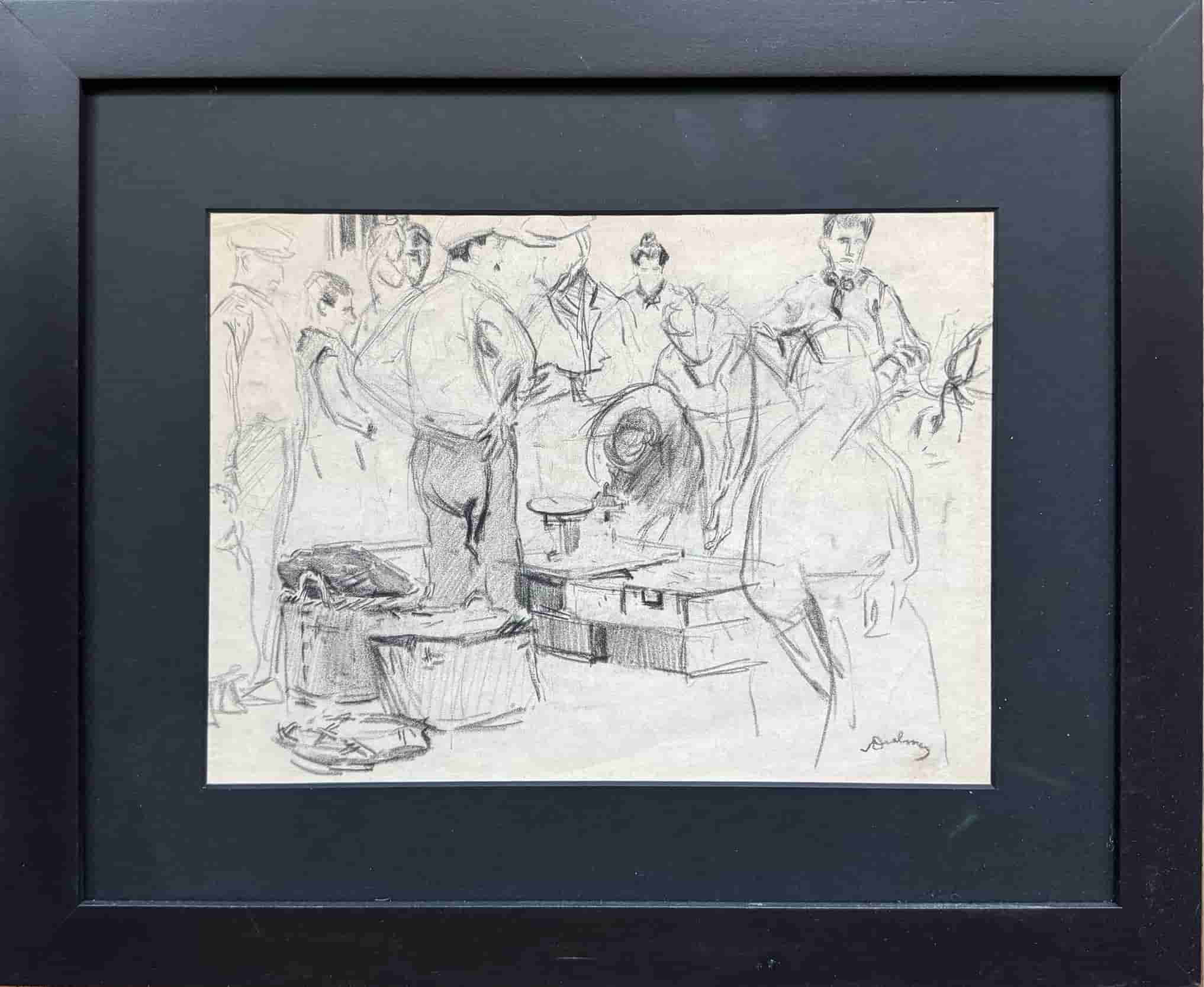 Erasmus Bernard von Dülmen-Krumpelman - Markttafereel in Amsterdam (met lijst)