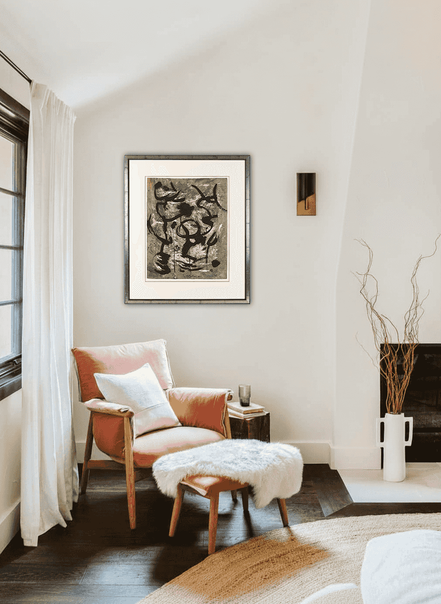 Willy Boers - Abstracte compositie met zwart ui (in interieur)