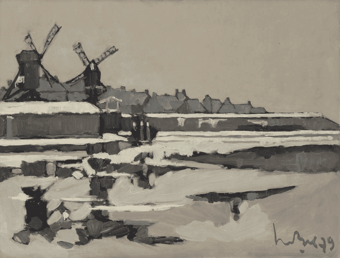 Kees Bol - Wintergezicht op de vesting Heusden