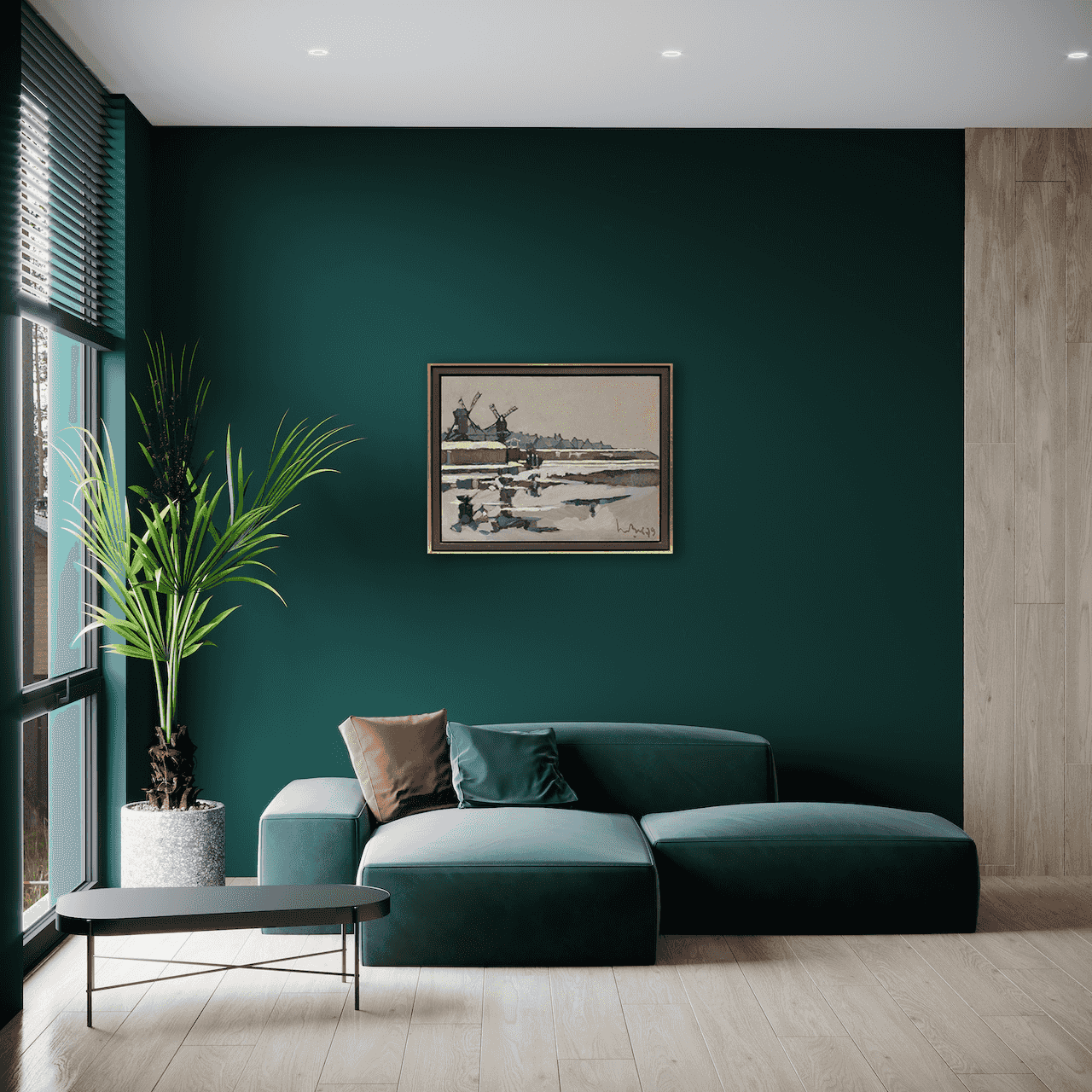 Kees Bol - Wintergezicht op de vesting Heusden (in interieur)