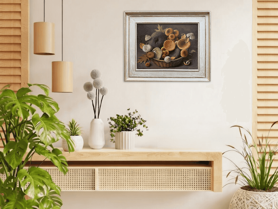 Jan Voerman jr - Stilleven met Paddenstoelen (in interieur)