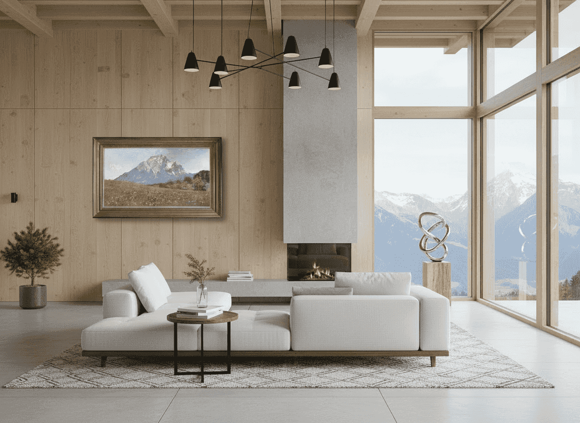 Cornelis Vreedenburgh - Gezicht op de Pilatus berg in Zwitserland (in interieur)