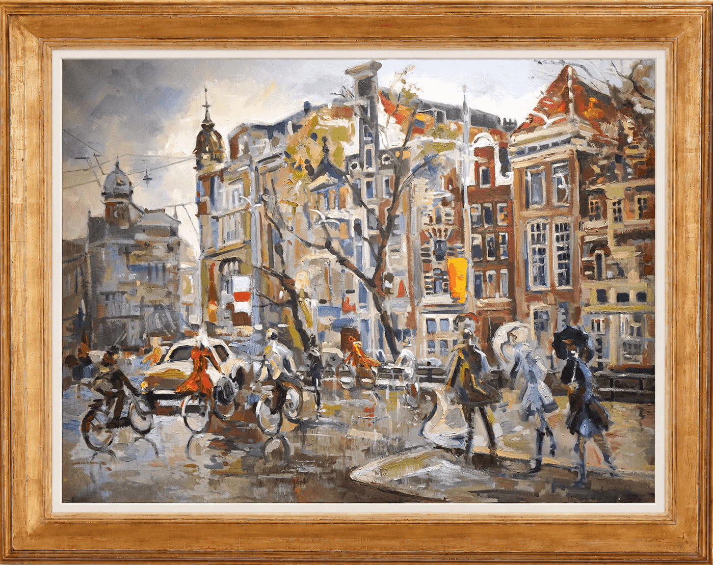 Erasmus Bernard von Dülmen-Krumpelman - Bij het Koningsplein te Amsterdam (met lijst)