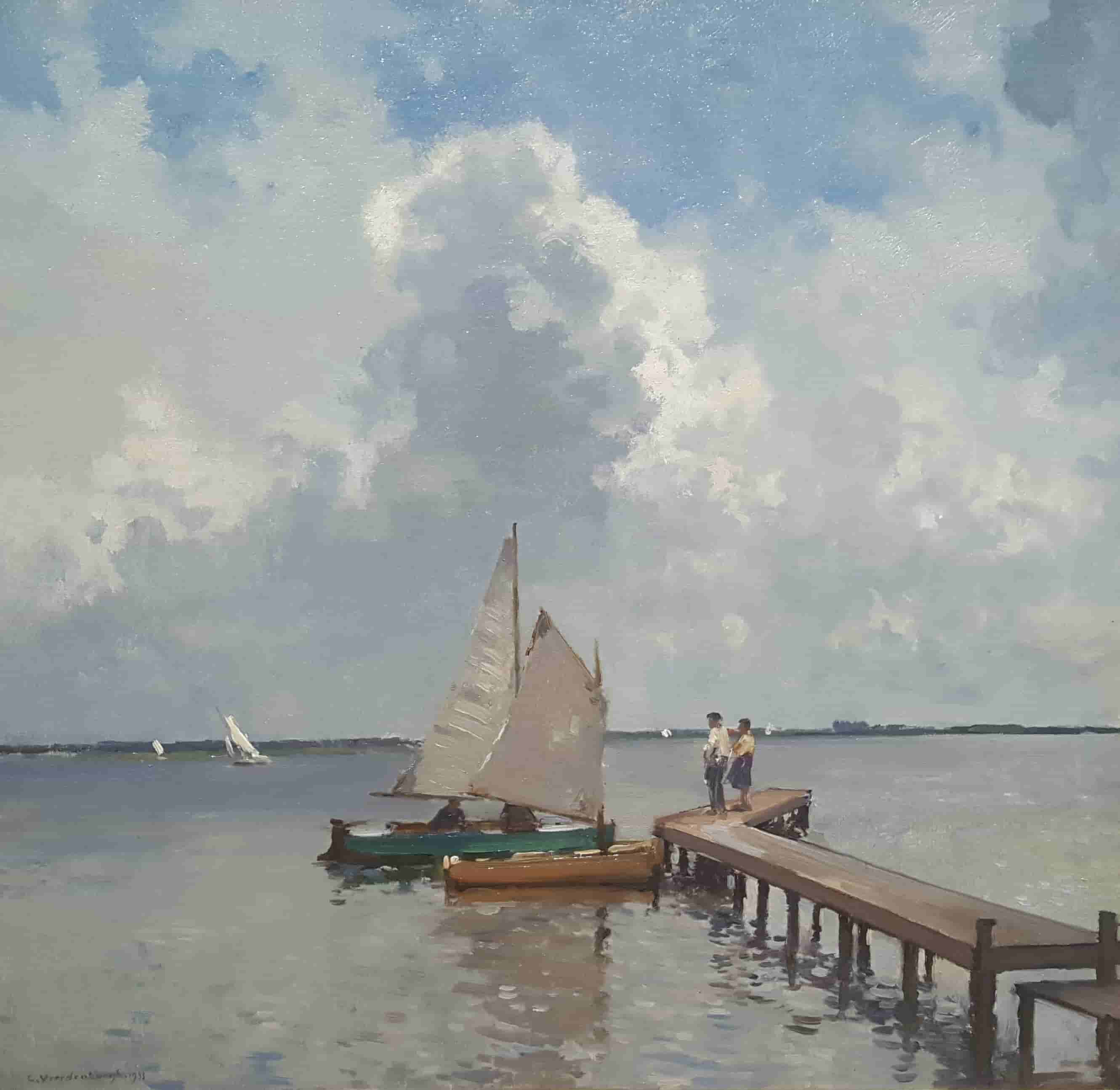 Cornelis Vreedenburgh - Zeilboot op de Loosdrechtseplas (zonder lijst)