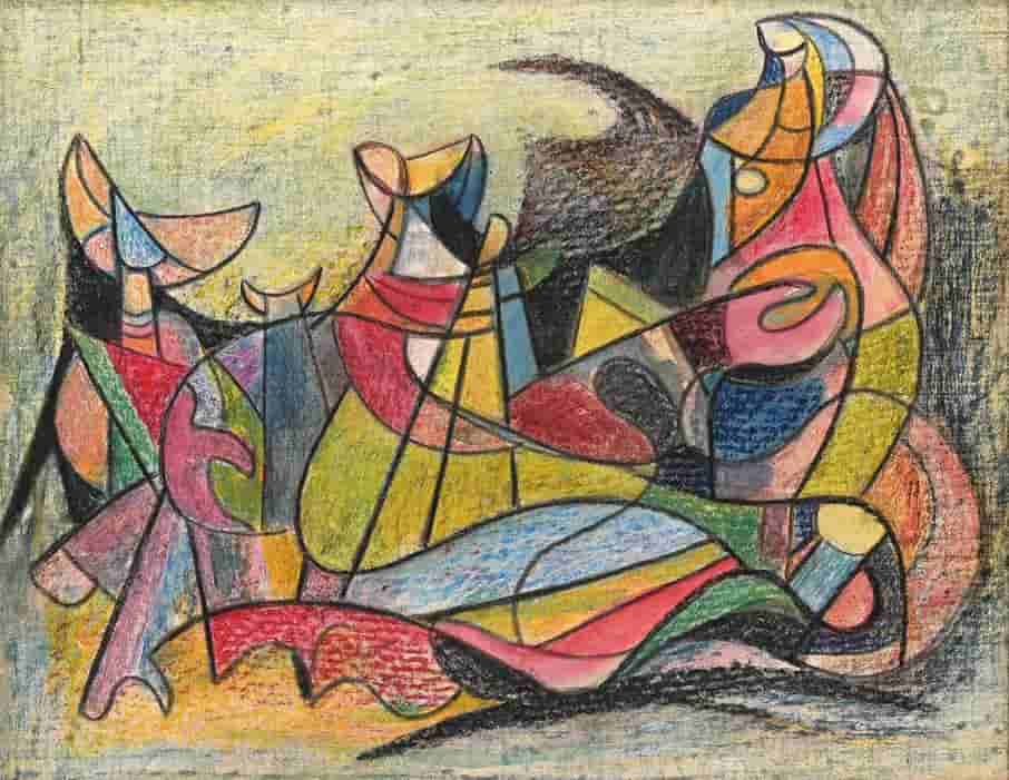 Klaas Boonstra -  Surrealistische compositie (zonder lijst)