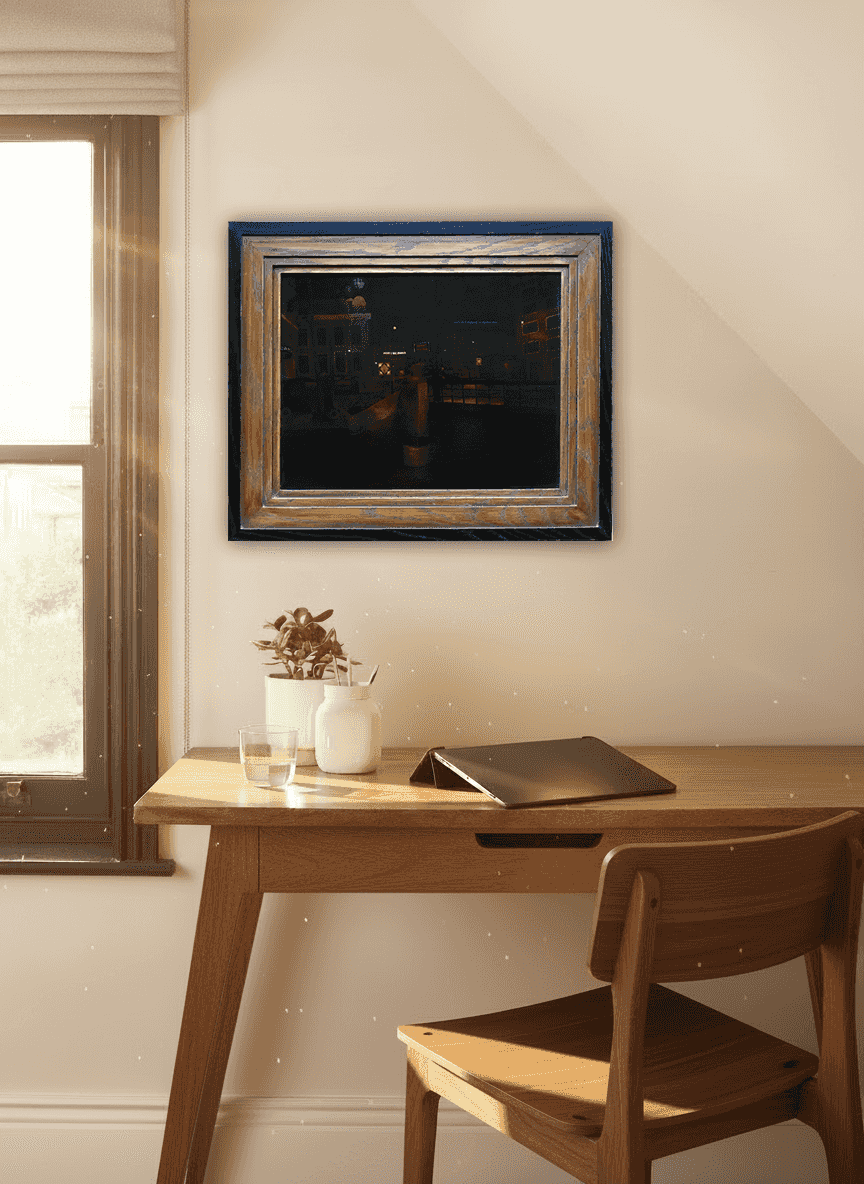 Jan Ouwersloot - Avondstadsgezicht (in interieur)