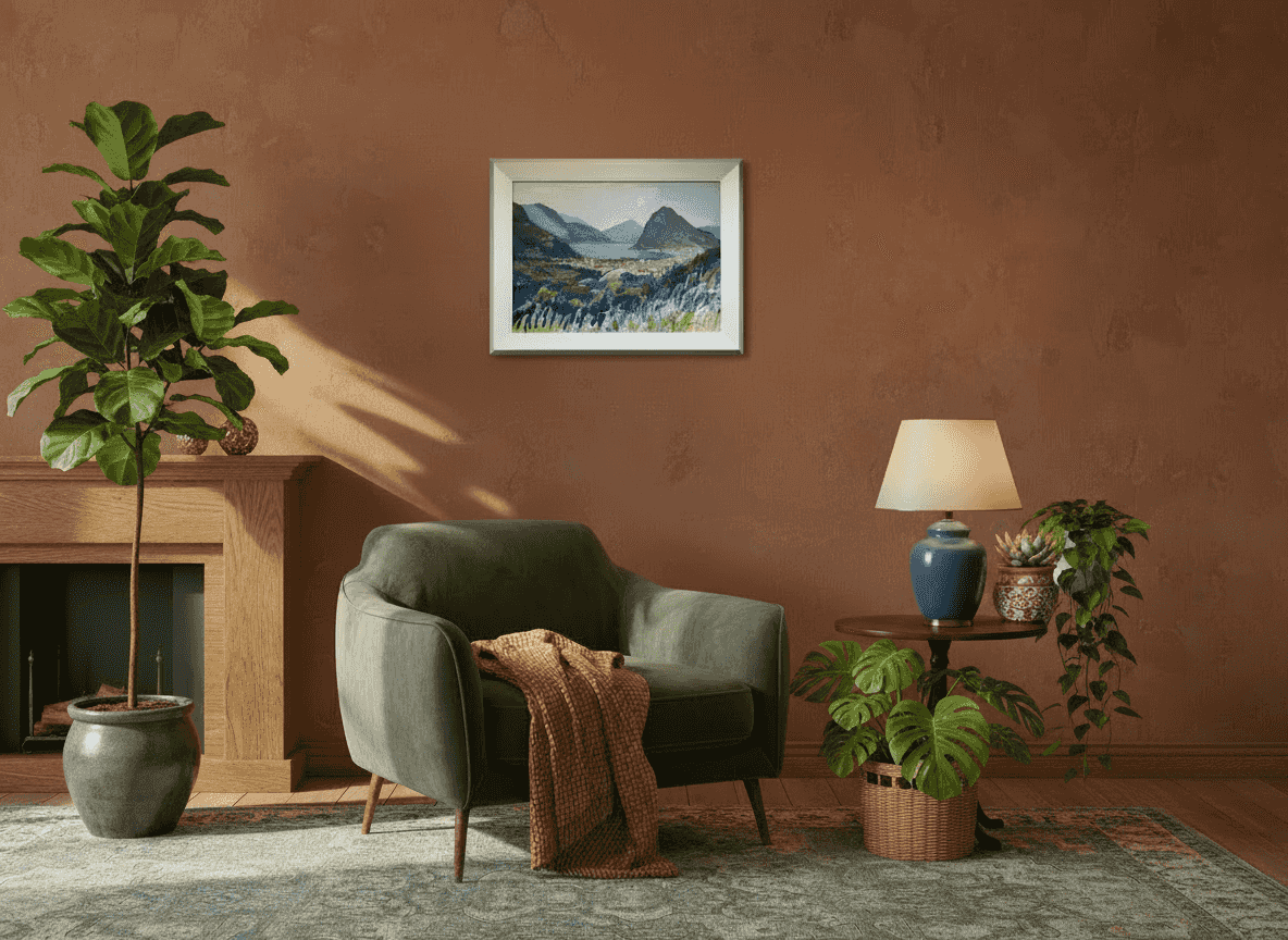 Jannes de Vries - Meer van Lugano - Kanton Tessin met meer en Monte Bré (in interieur)