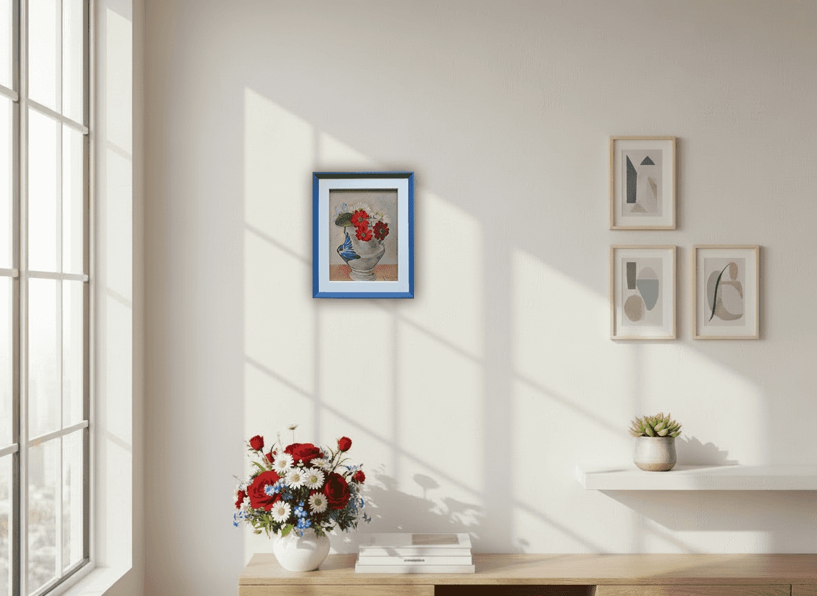 Greet Feuerstein - Bloemstilleven met keulse pot (in interieur)