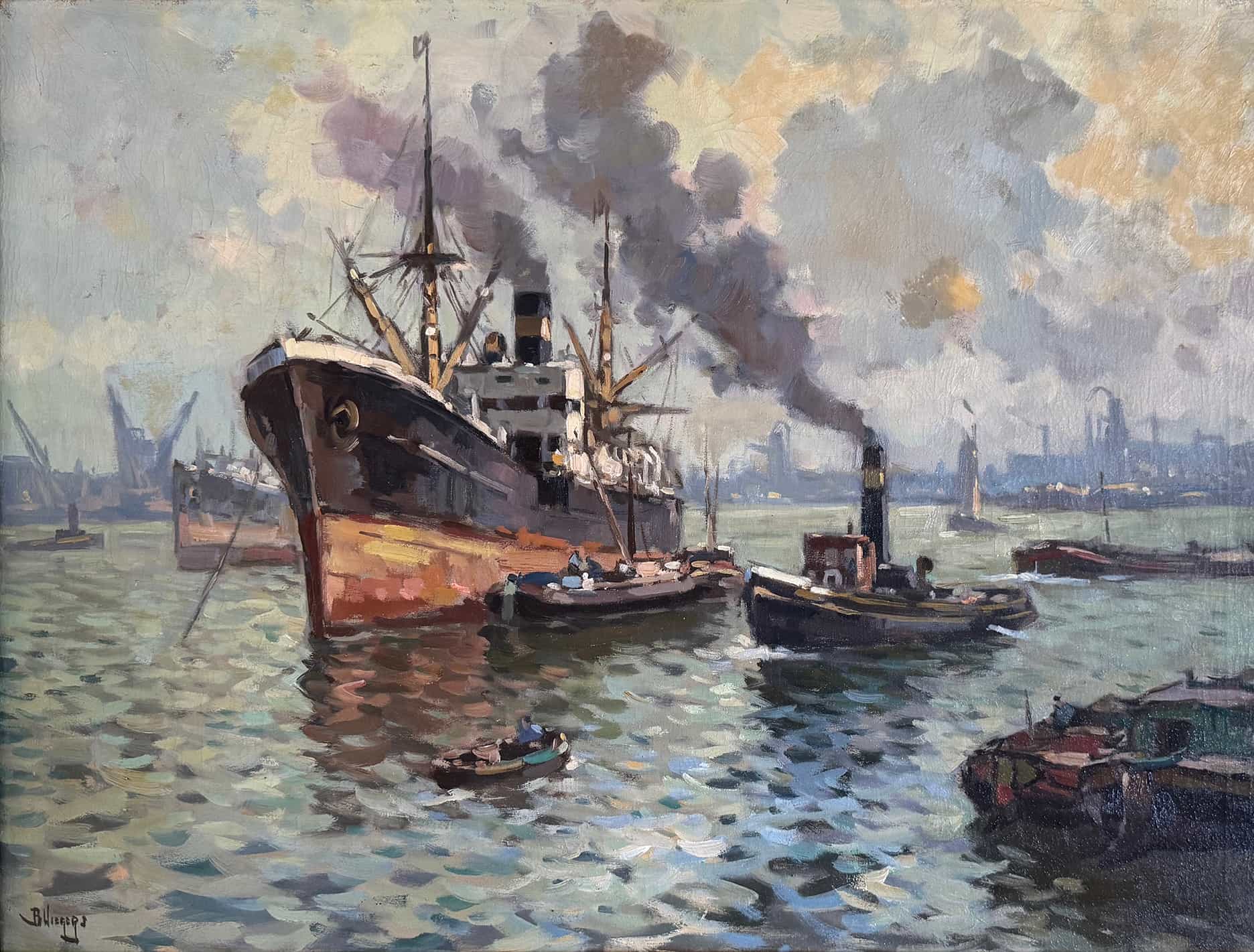 Ben Viegers - Havengezicht (zonder lijst)