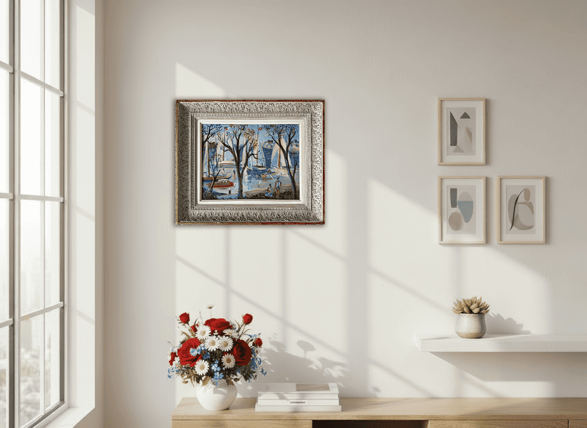 Gerard Hordijk - Levendig tafereel aan de Côte d’Azur (in interieur)