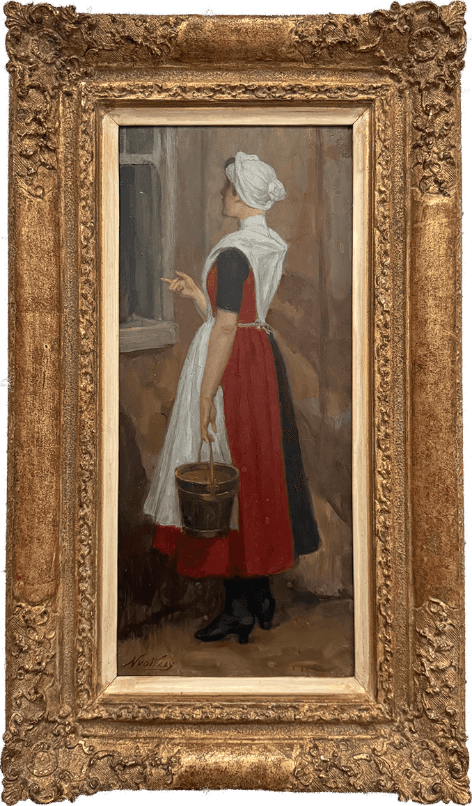 Nicolaas van der Waay - Weesmeisje met emmer in de hand (met lijst)