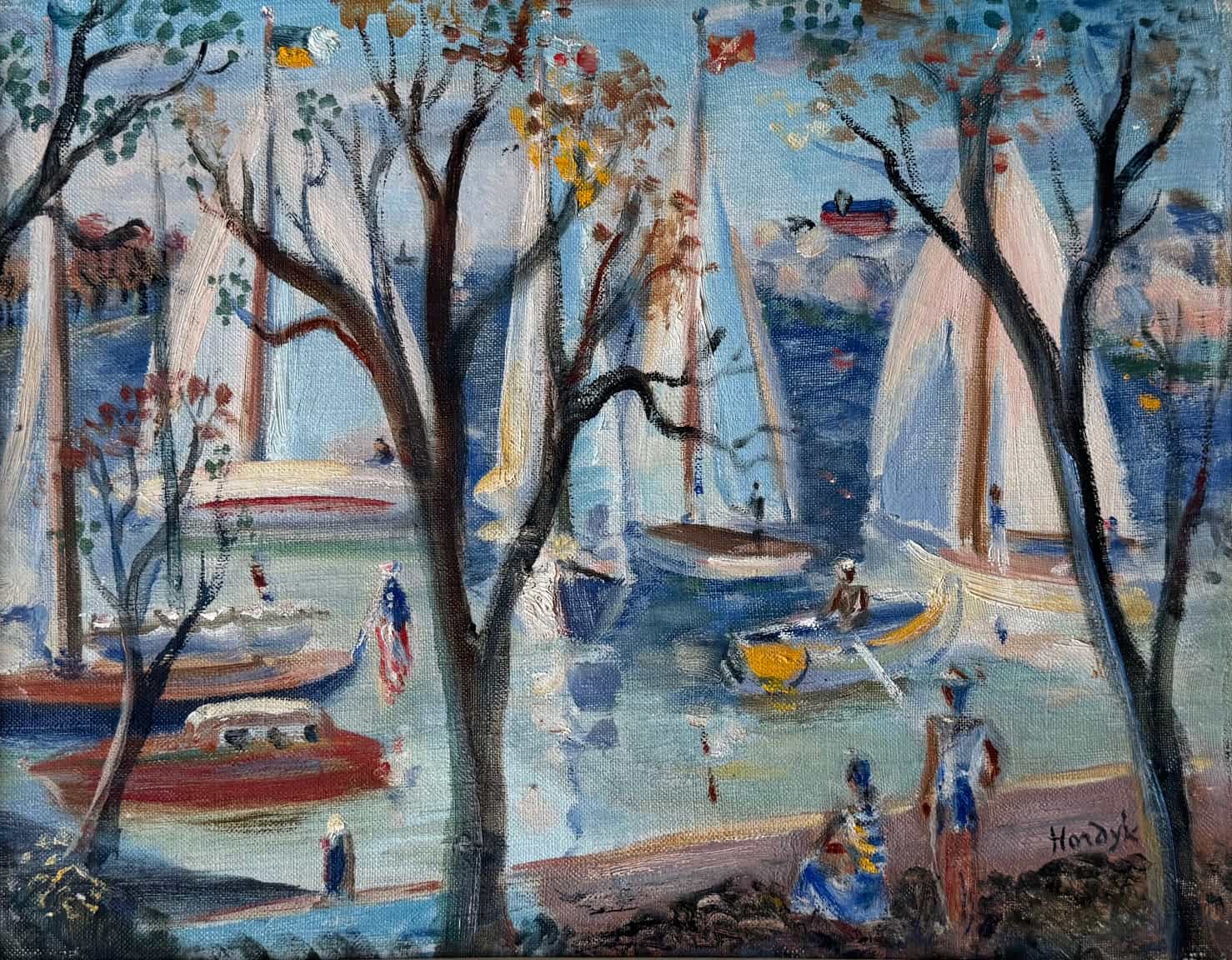 Levendig tafereel aan de Côte d’Azur zonder lijst