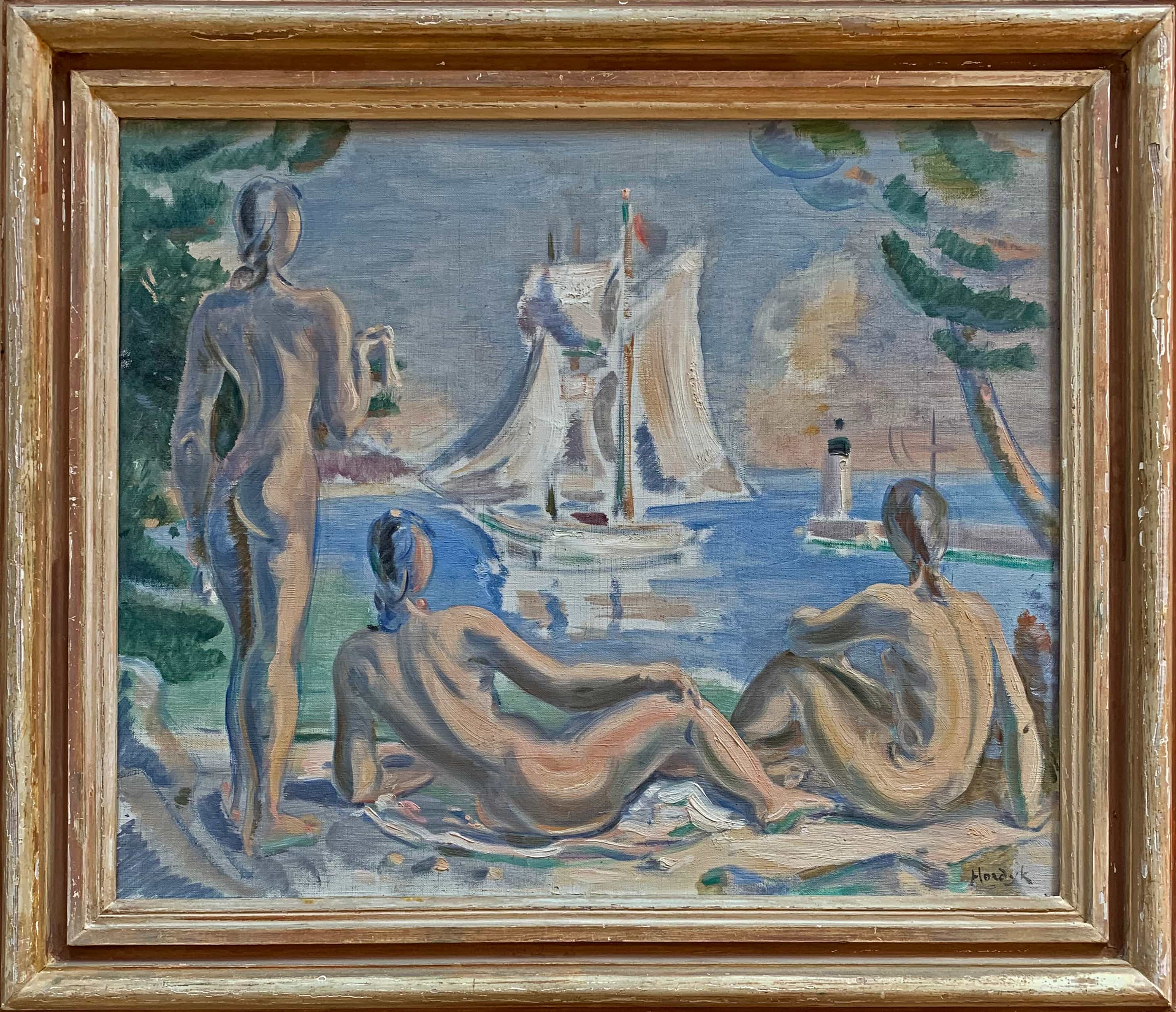 Gerard Hordijk - De drie gratiën - Nice (met lijst)