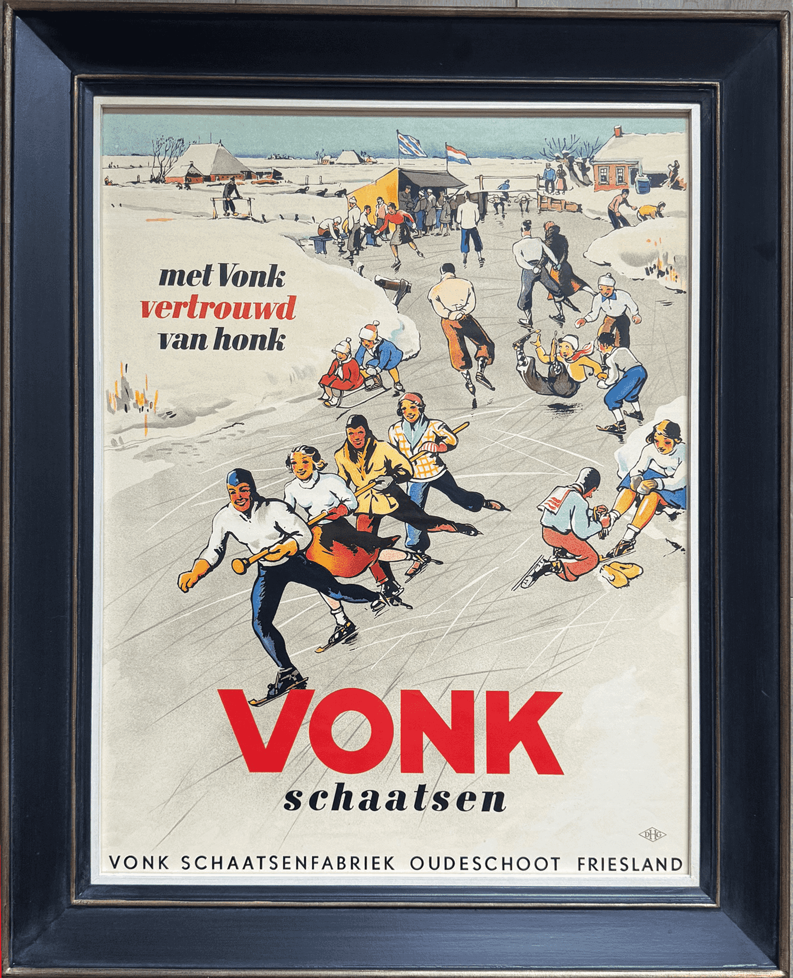 Vonk schaatsen (58 x 45 cm, circa 1950)