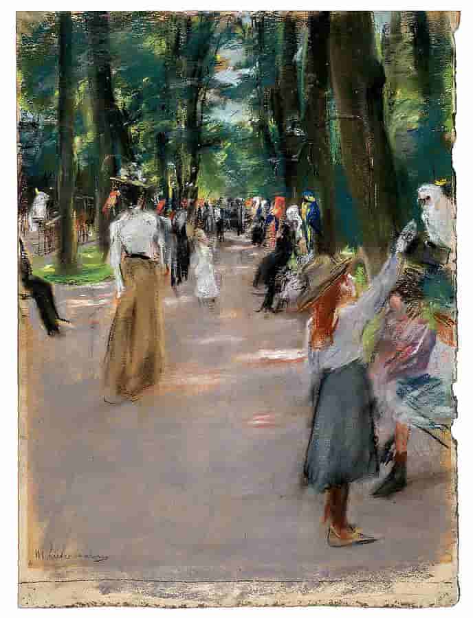 Straat in Amsterdam door Max Liebermann