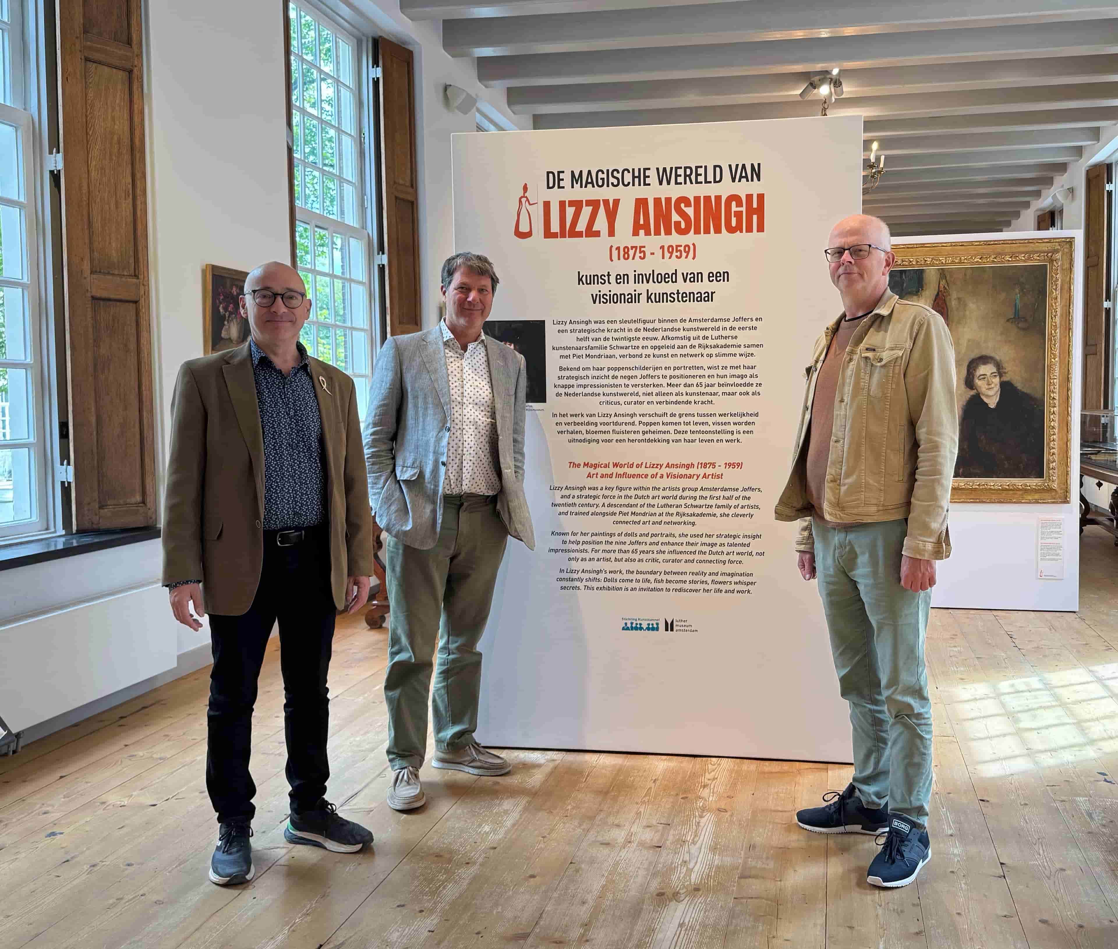 Hans, Bert en Naftalie in het Luthers Museum