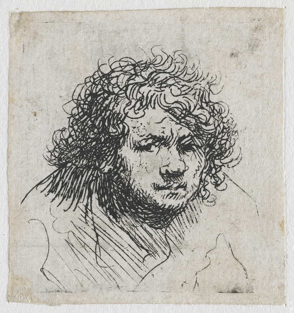 Ets met zelfportret Rembrandt