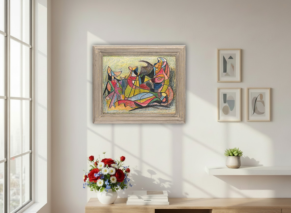 Surrealistische compositie zonder lijst