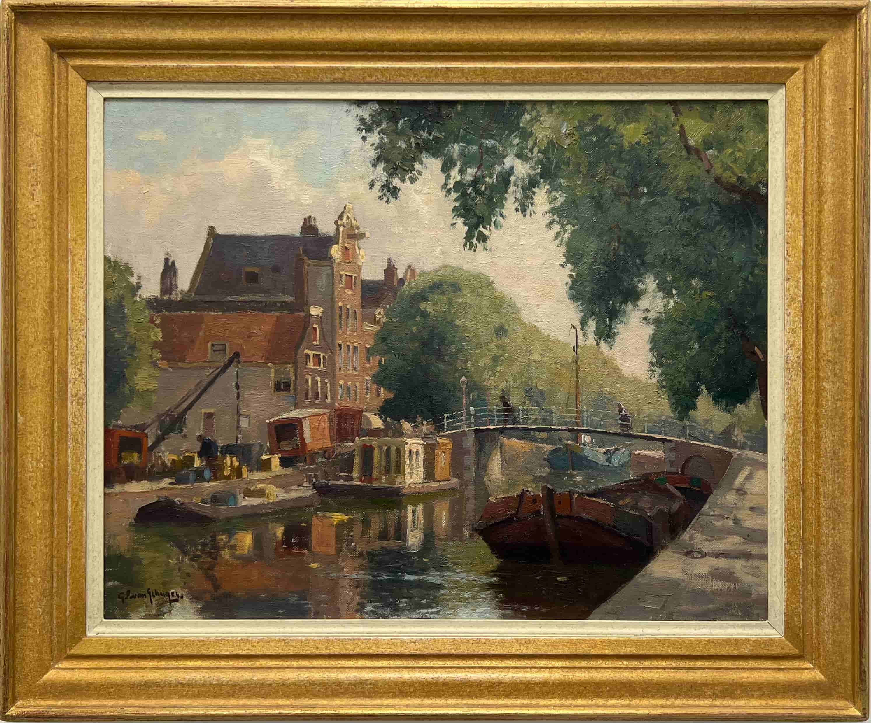 Gerbrand van Schagen - Brouwersgracht te Amsterdam (met lijst)