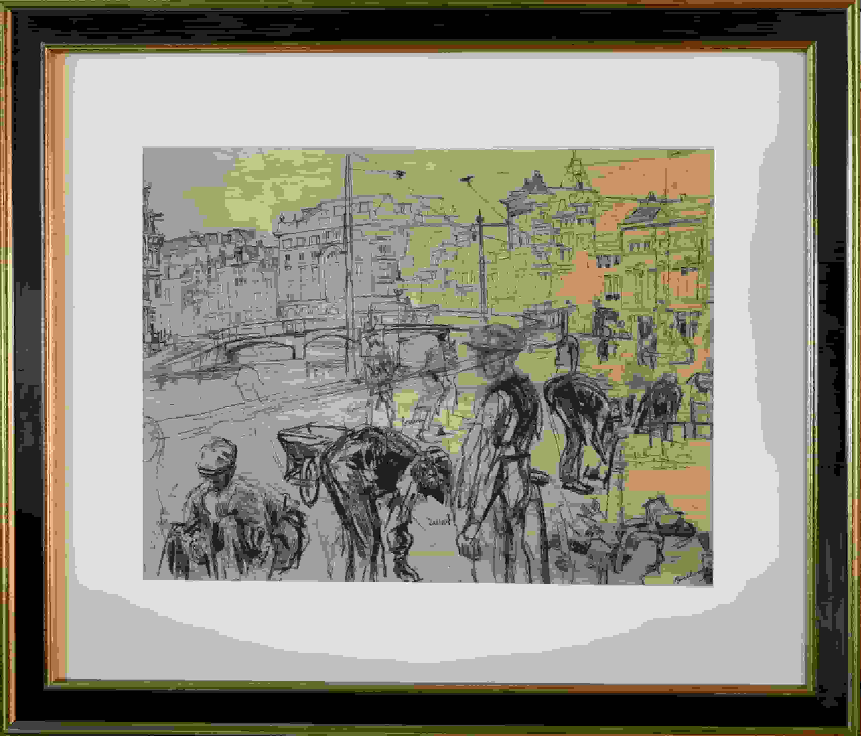 Erasmus Bernard von Dülmen-Krumpelman - Werkzaamheden aan het Rokin, Amsterdam (met lijst)