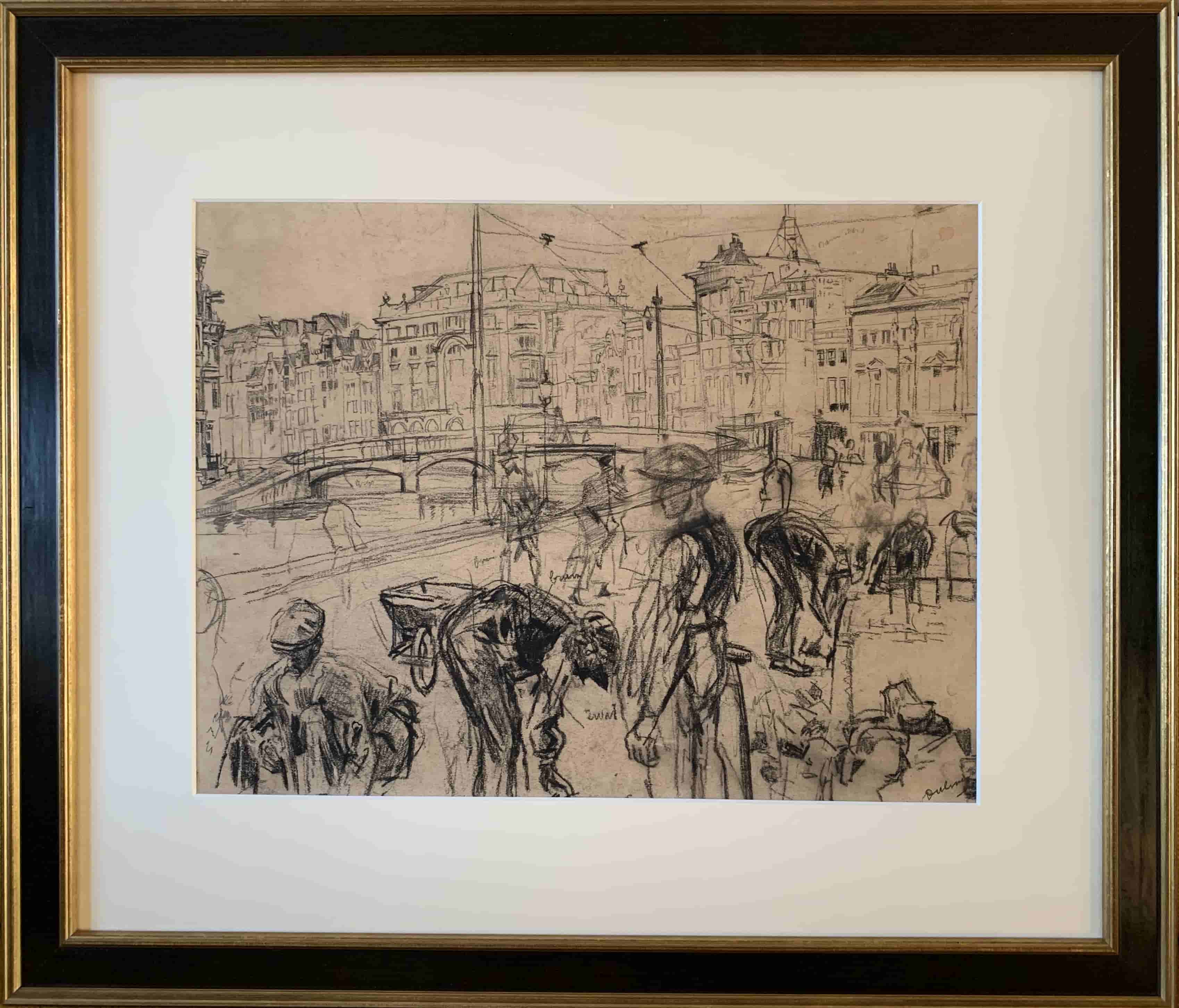 Erasmus Bernard von Dülmen-Krumpelman - Werkzaamheden aan het Rokin, Amsterdam (met lijst)
