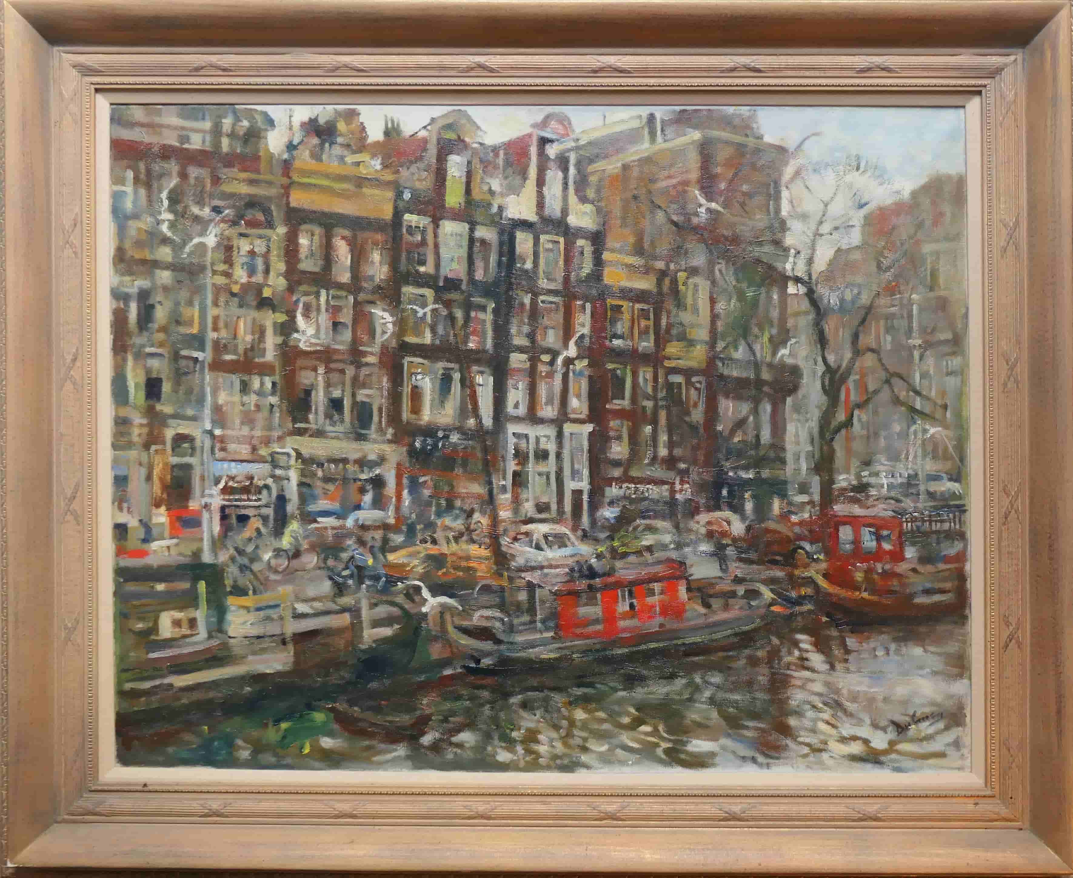 Erasmus Bernard von Dülmen-Krumpelman - Gracht Amsterdam (met lijst)