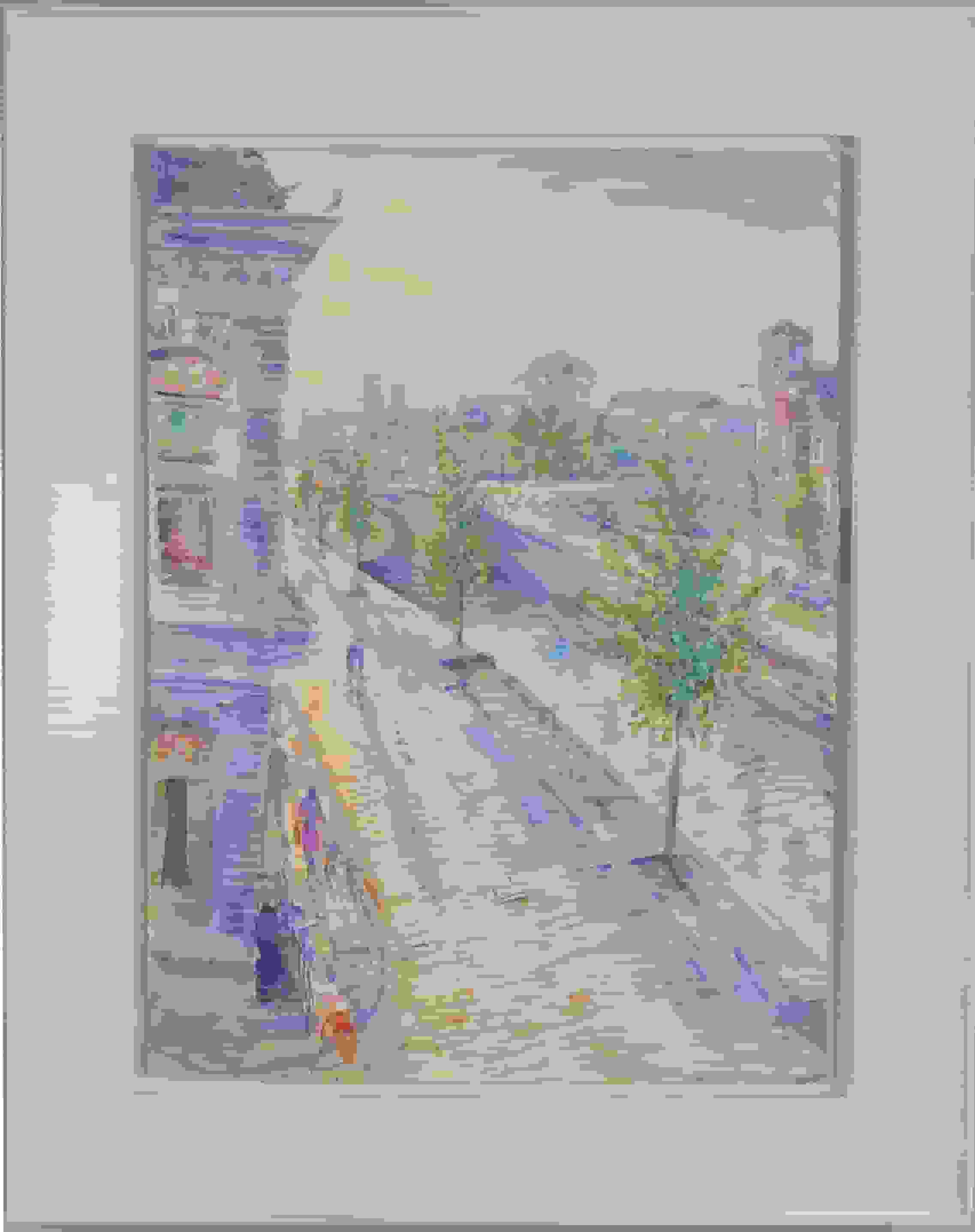 Johan Dijkstra - Uitzicht van het atelier aan de Spilsluizen te Groningen (met lijst)