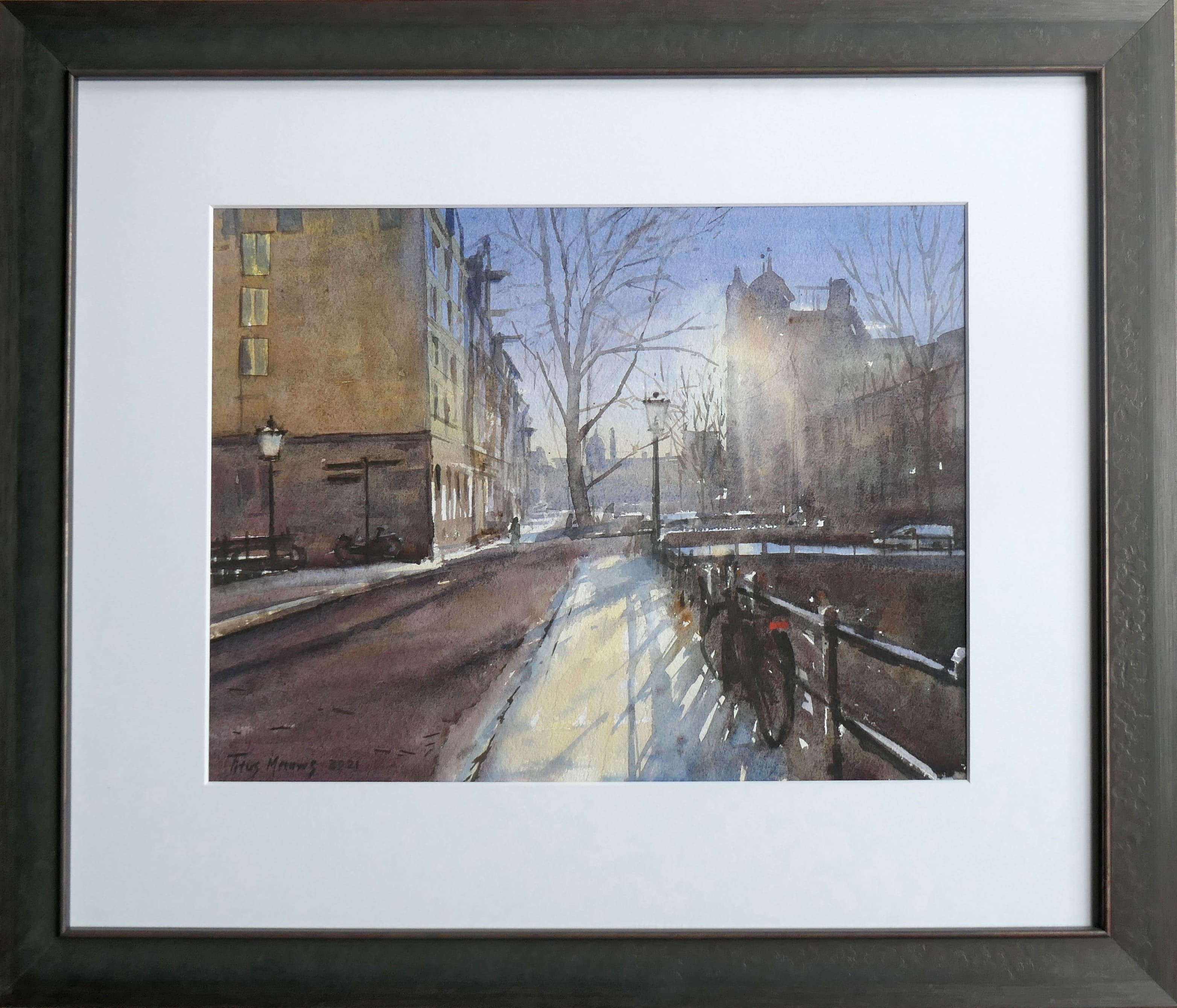 Leliegracht Amsterdam in tegenlicht zonder lijst