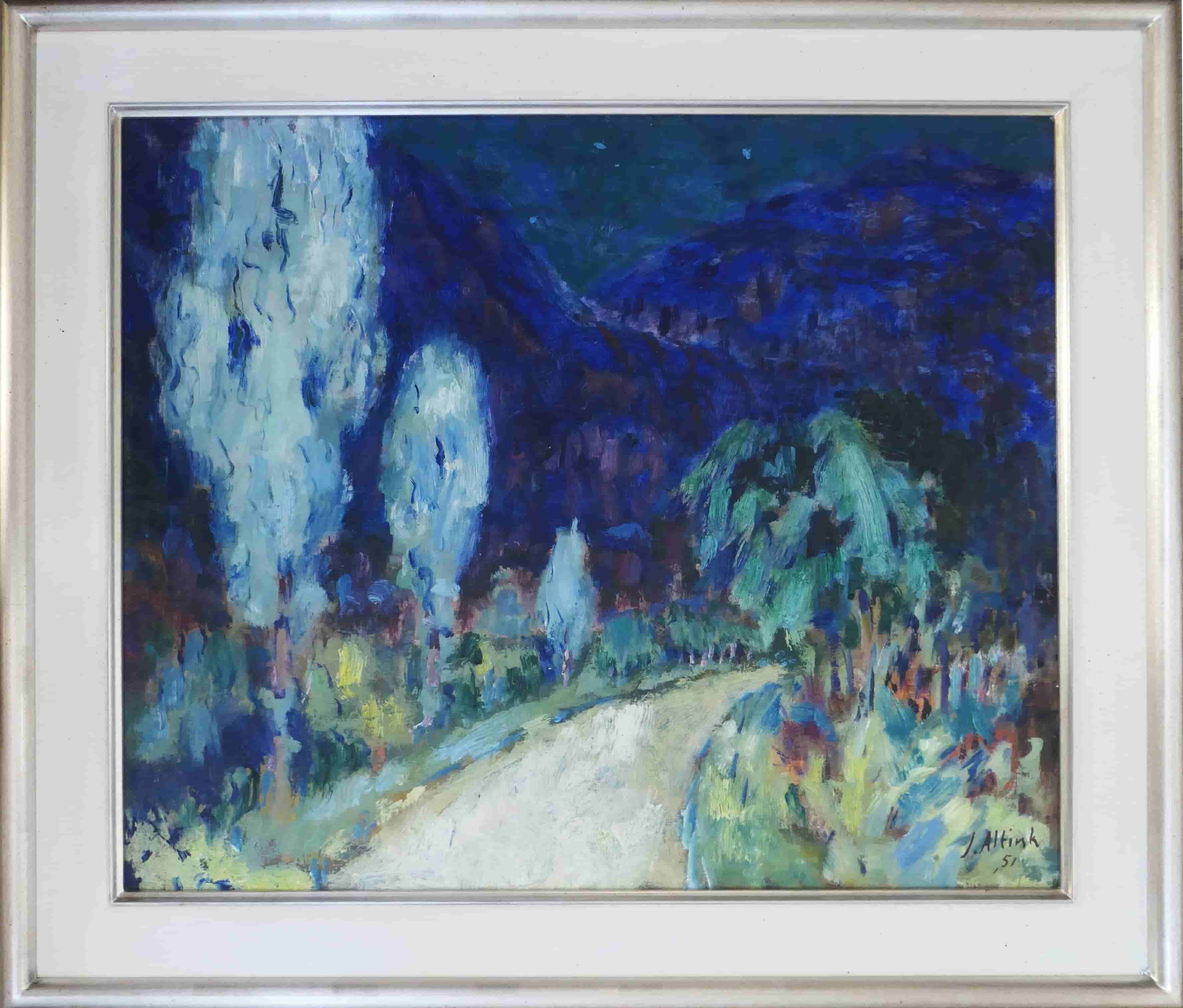 Jan Altink - Haute Savoie bij heldere sterrennacht (met lijst)