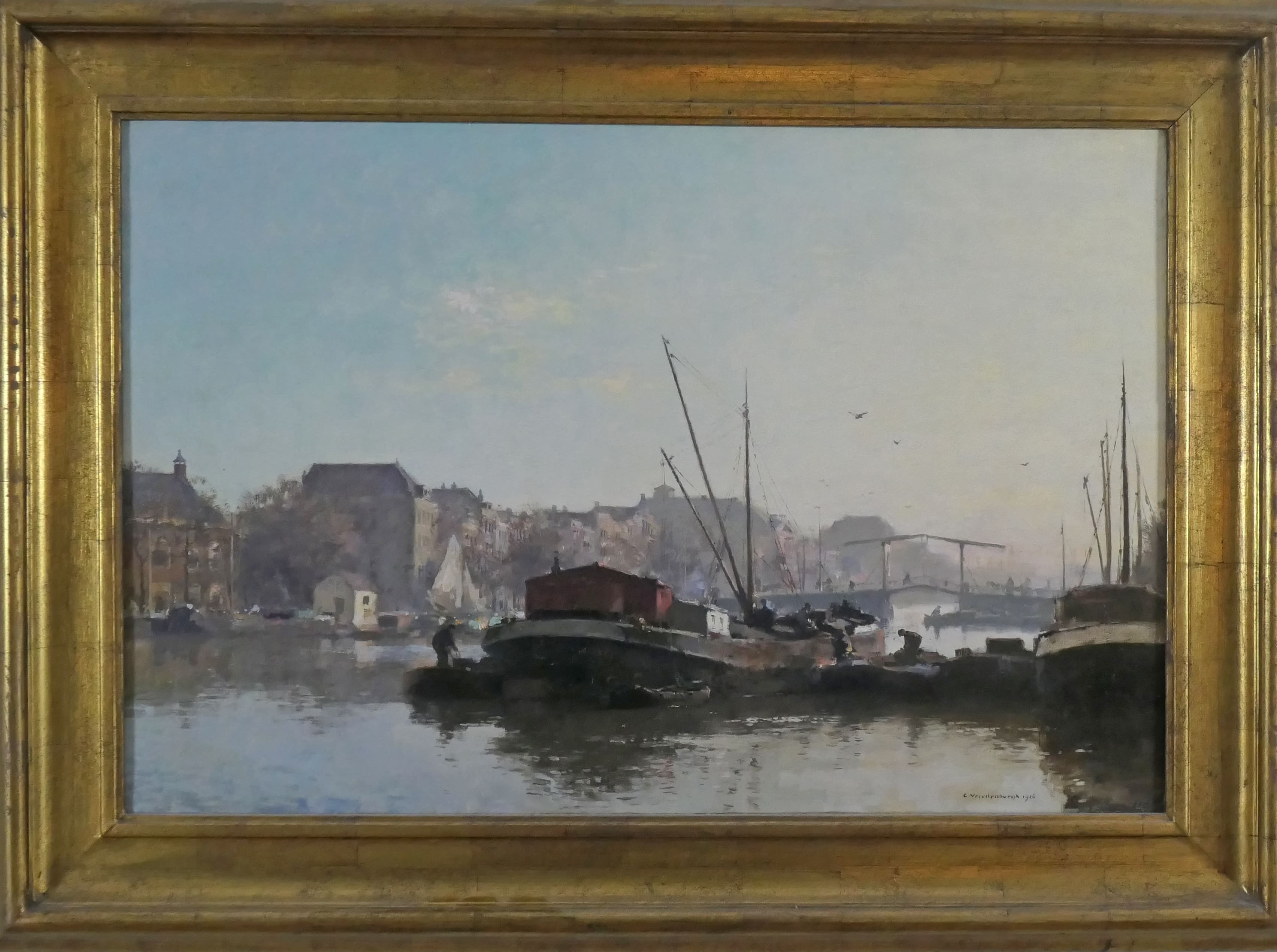 Gezicht op de Amstel zonder lijst