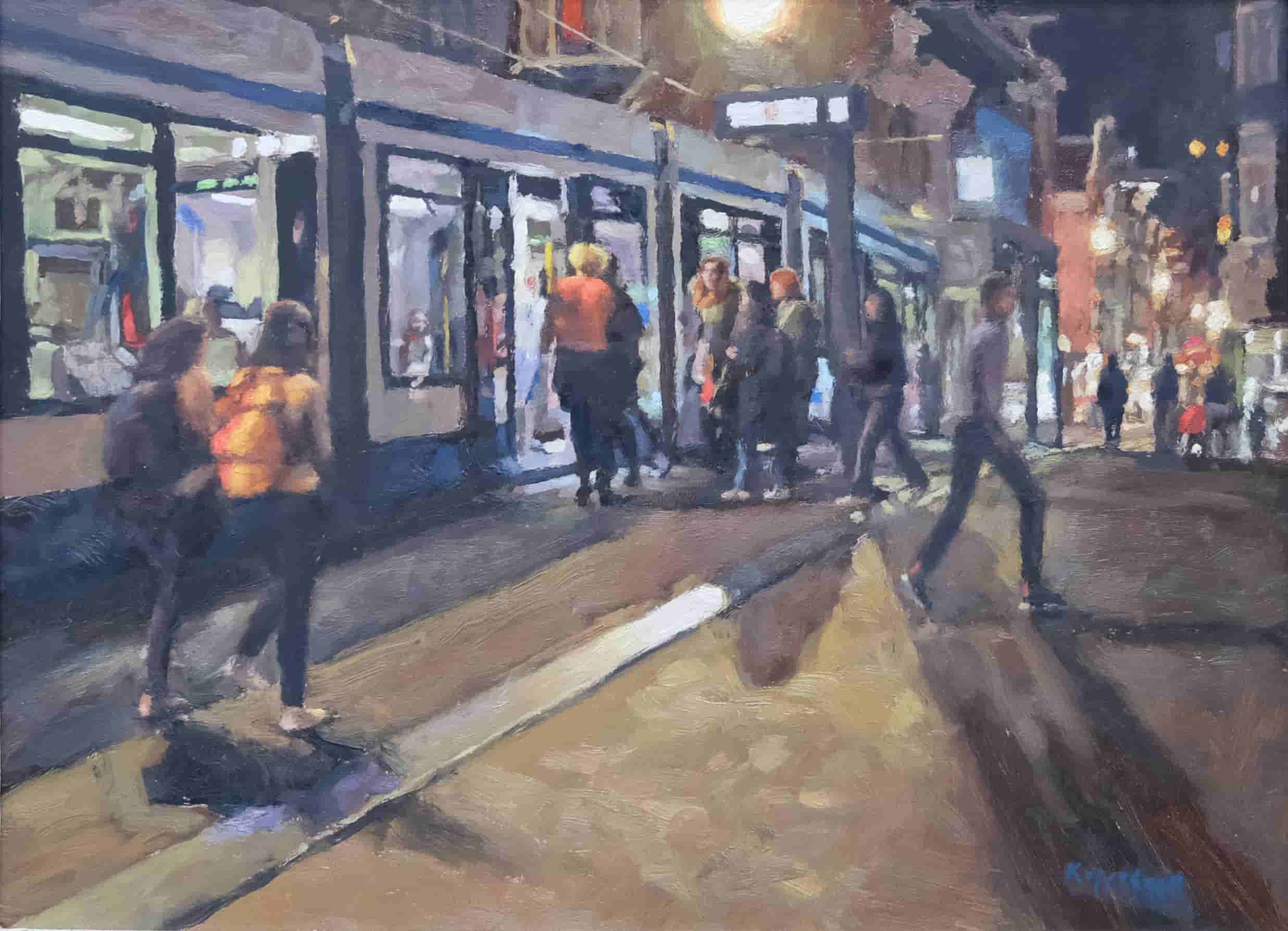 Frans Koppelaar - Tramhalte Leidsestraat te Amsterdam