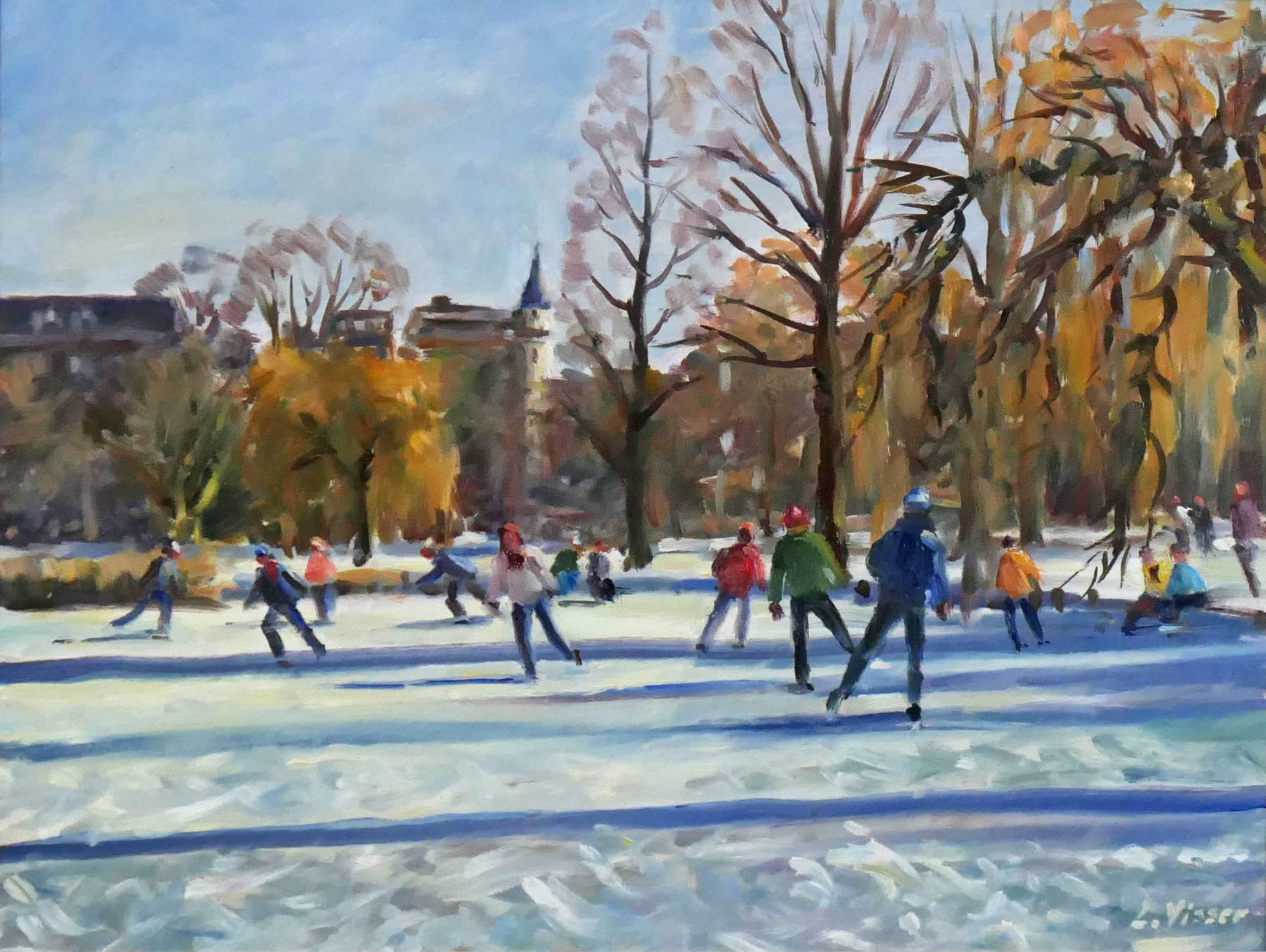 Schaatsers Oosterpark zonder lijst