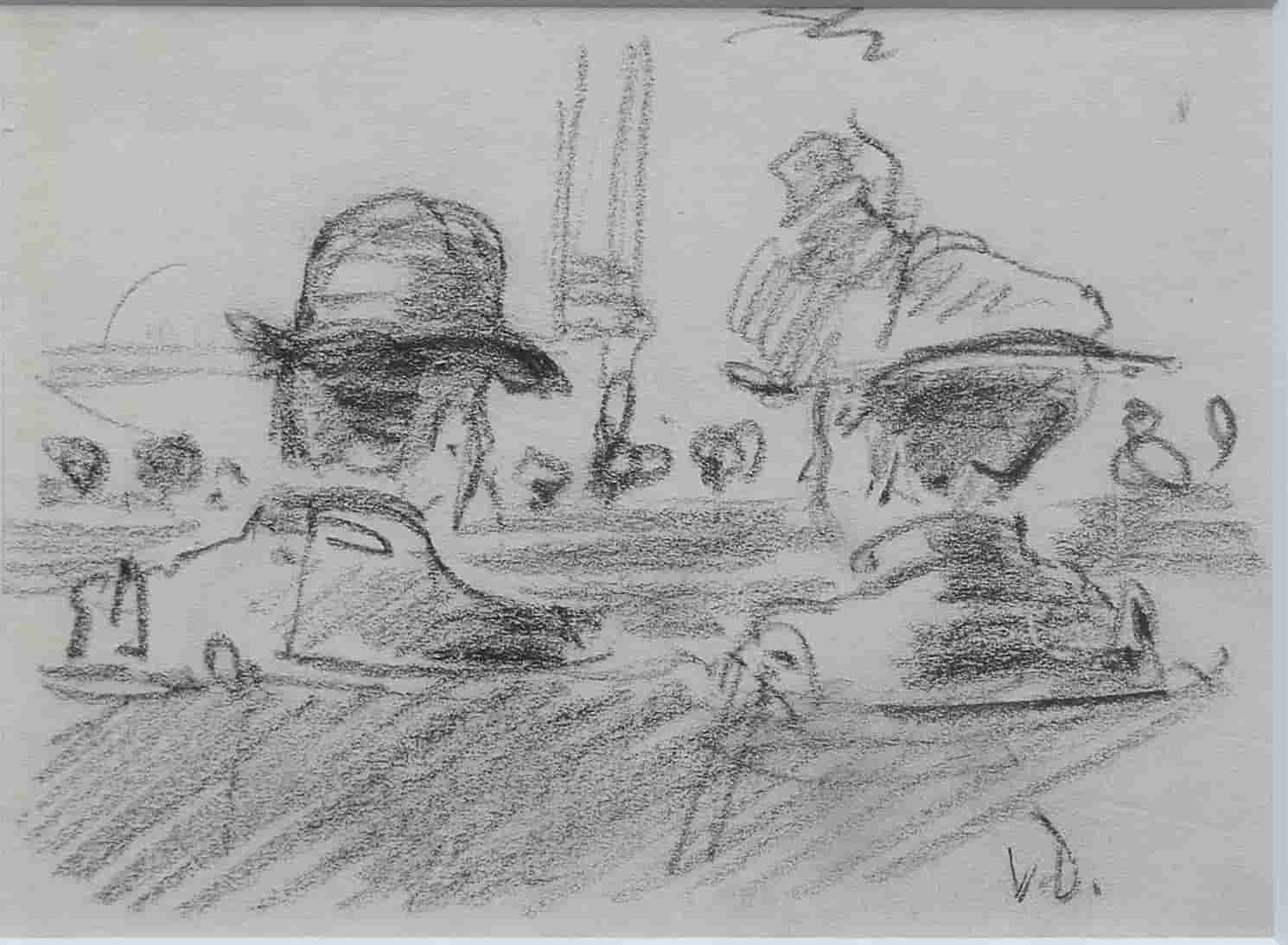 Kees van Dongen - Bezoekers in variété-theater ''Faveur'' (zonder lijst)