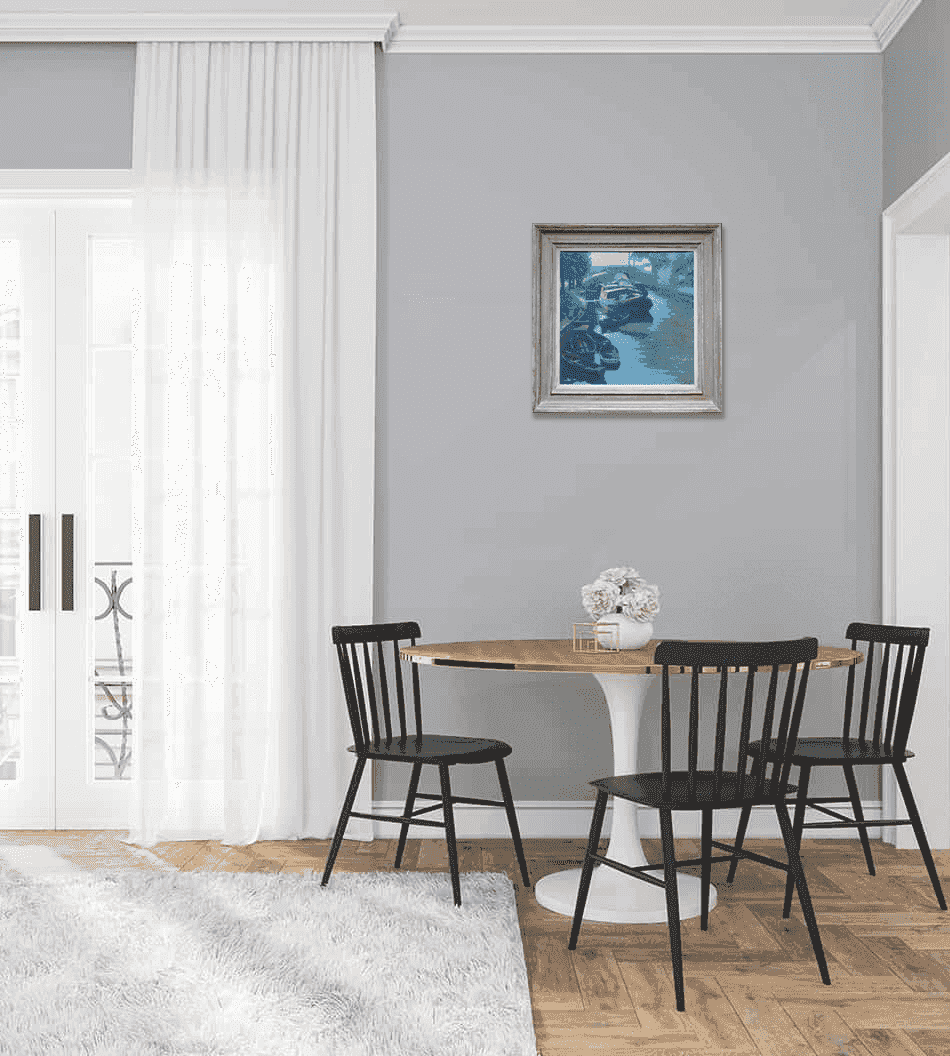 Anthony Pieter Schotel - Bootjes in de Vecht bij Muiden (in interieur)