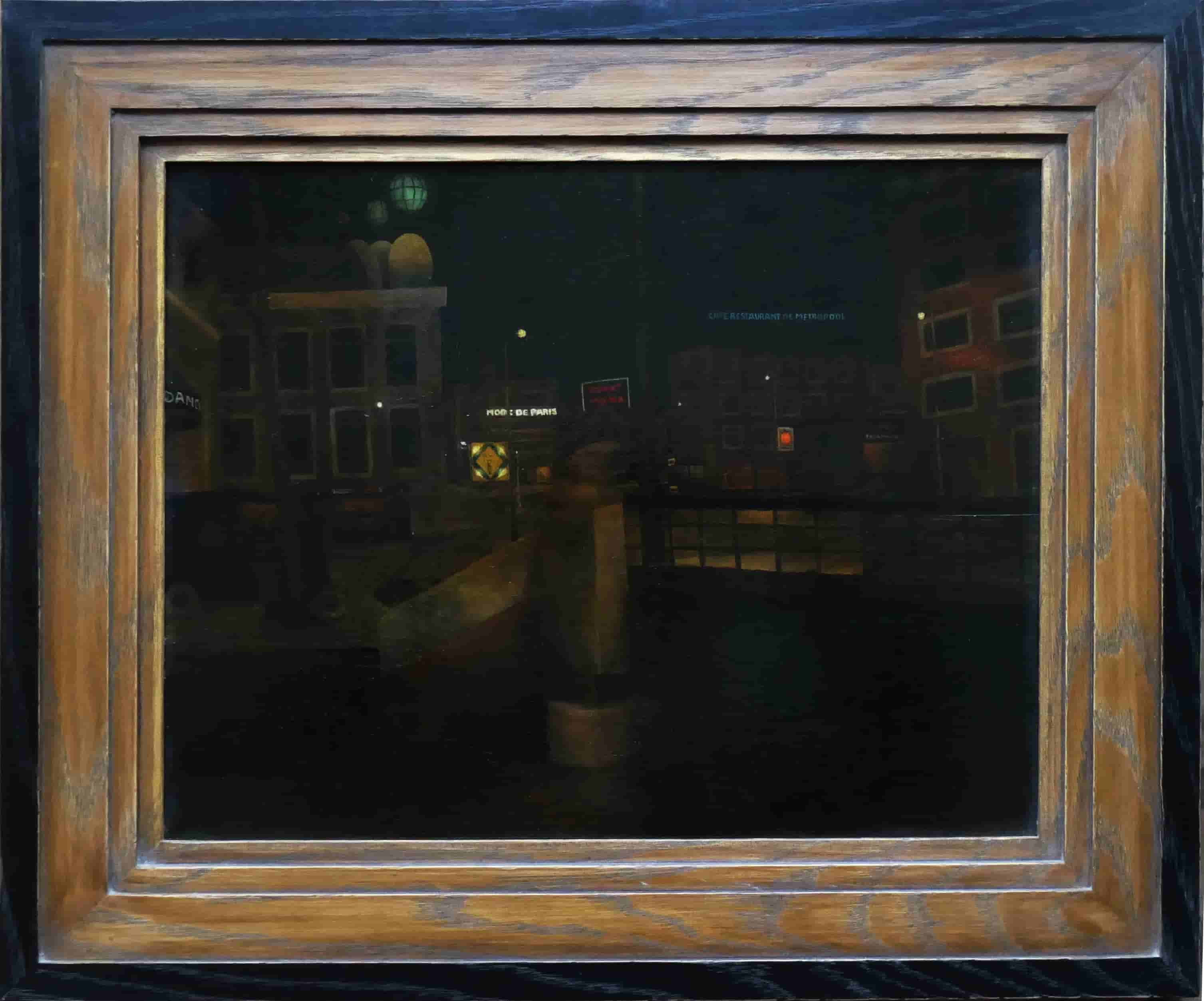 Jan Ouwersloot - Avondstadsgezicht (met lijst)
