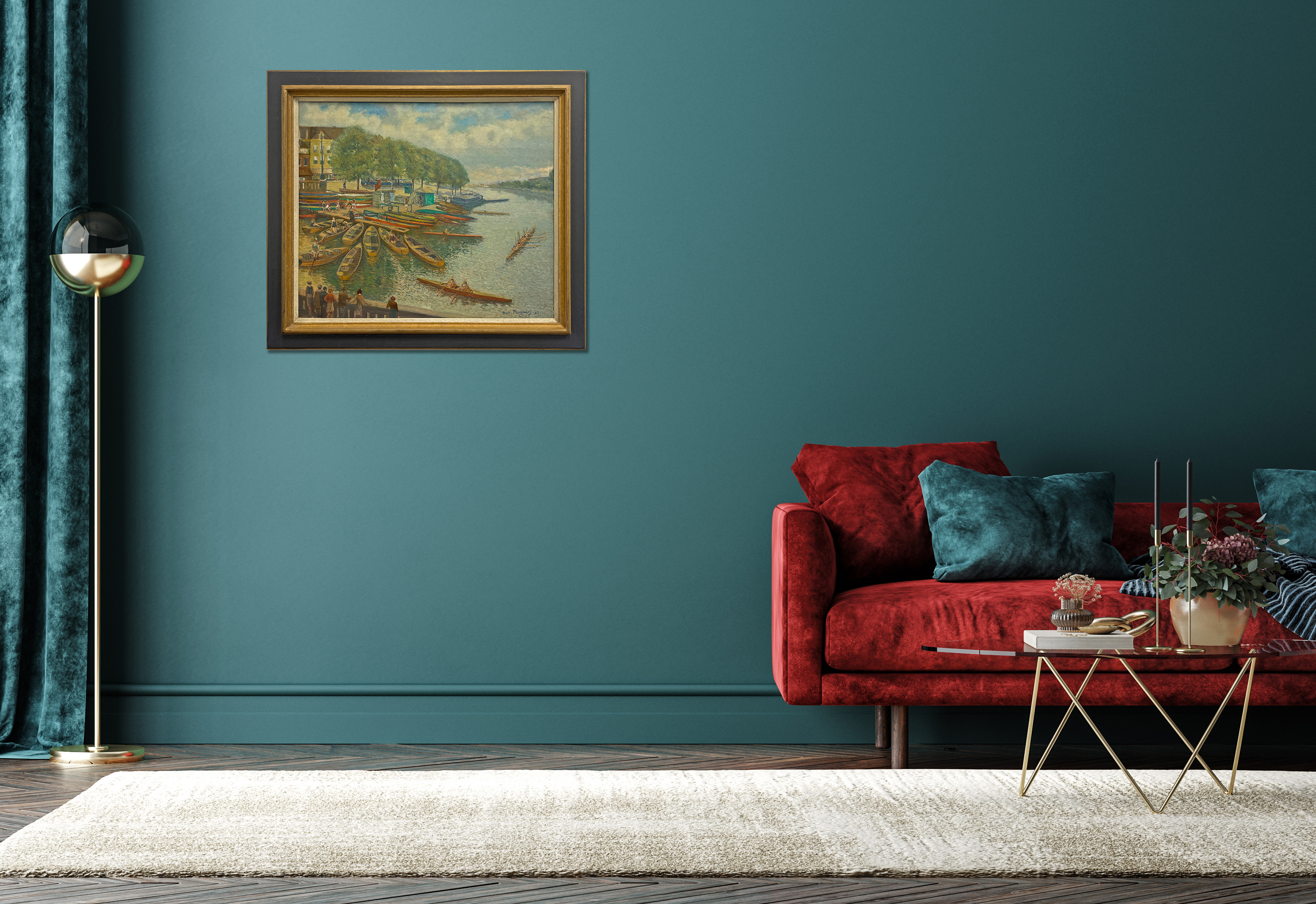 Gezicht op de Amstel zonder lijst