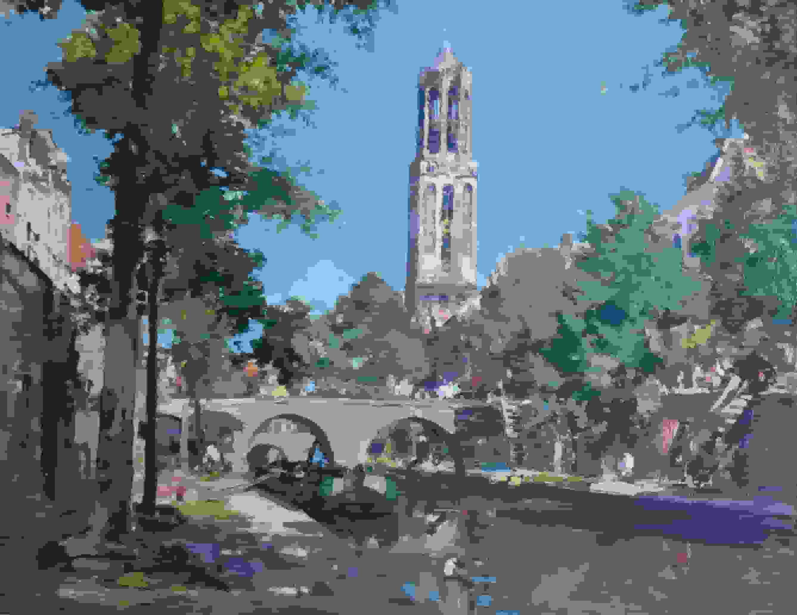 Oudegracht Utrecht met Domtoren