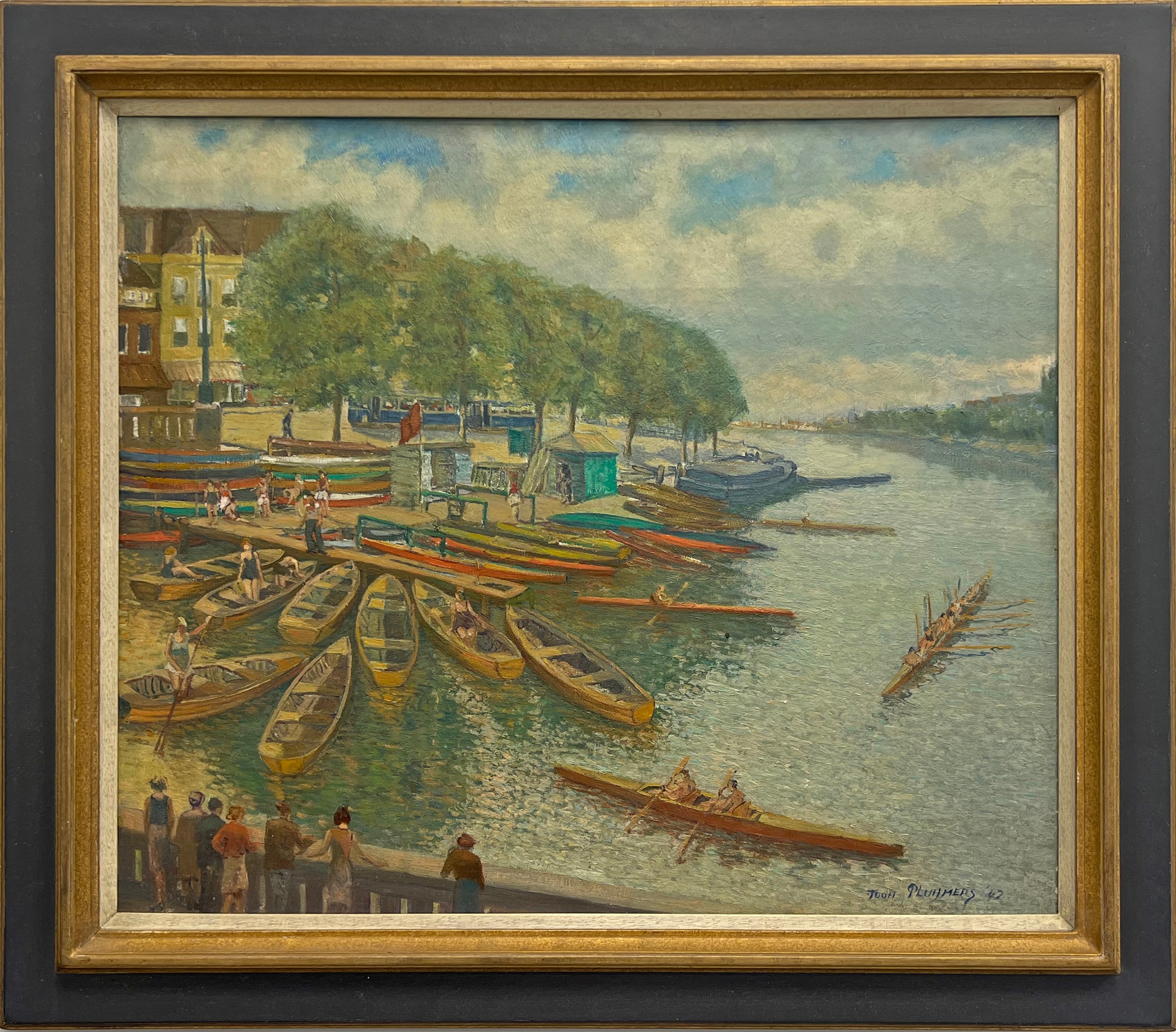 Gezicht op de Amstel zonder lijst