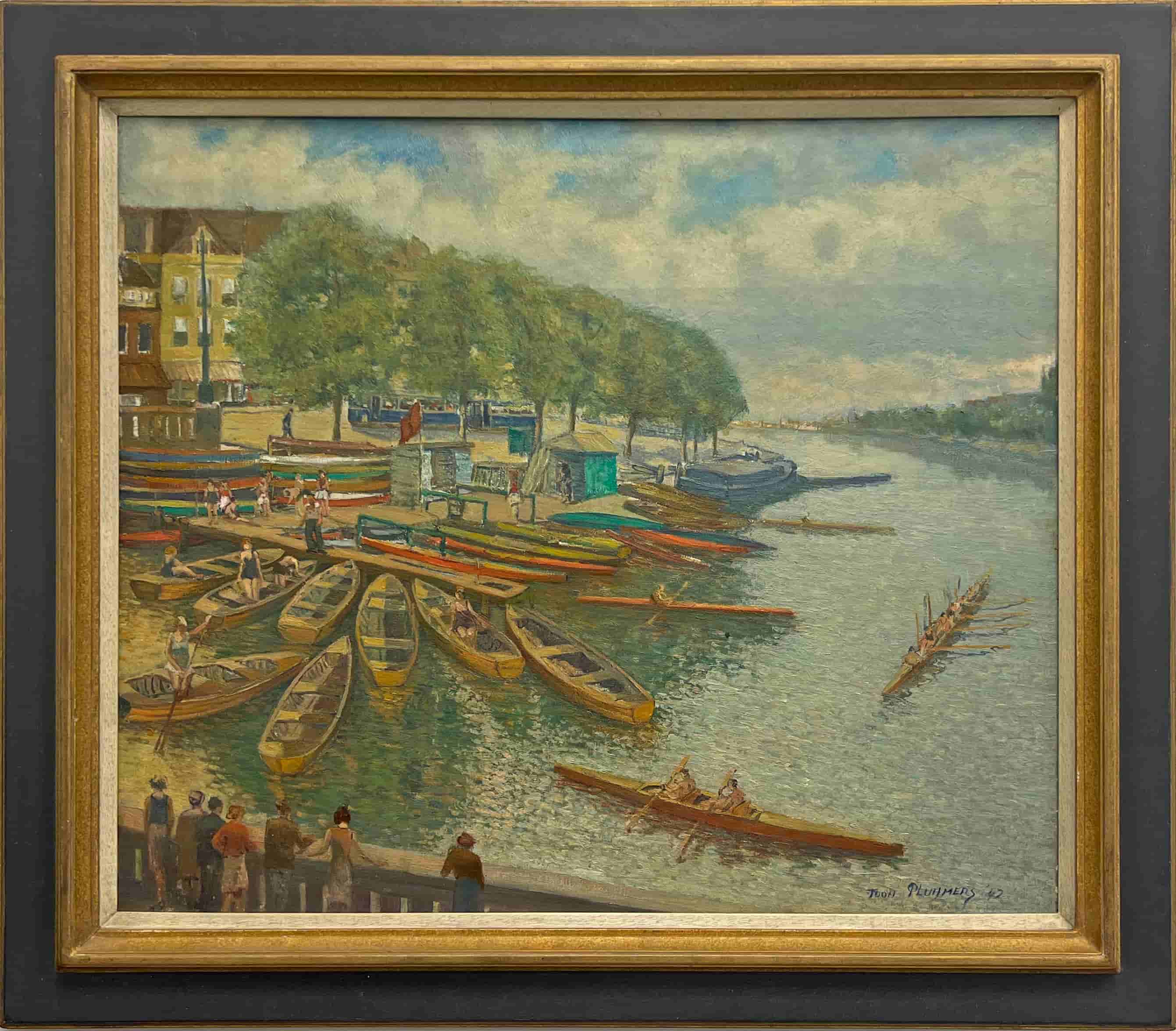 Toon Pluijmers - Gezicht op de Amstel (met lijst)