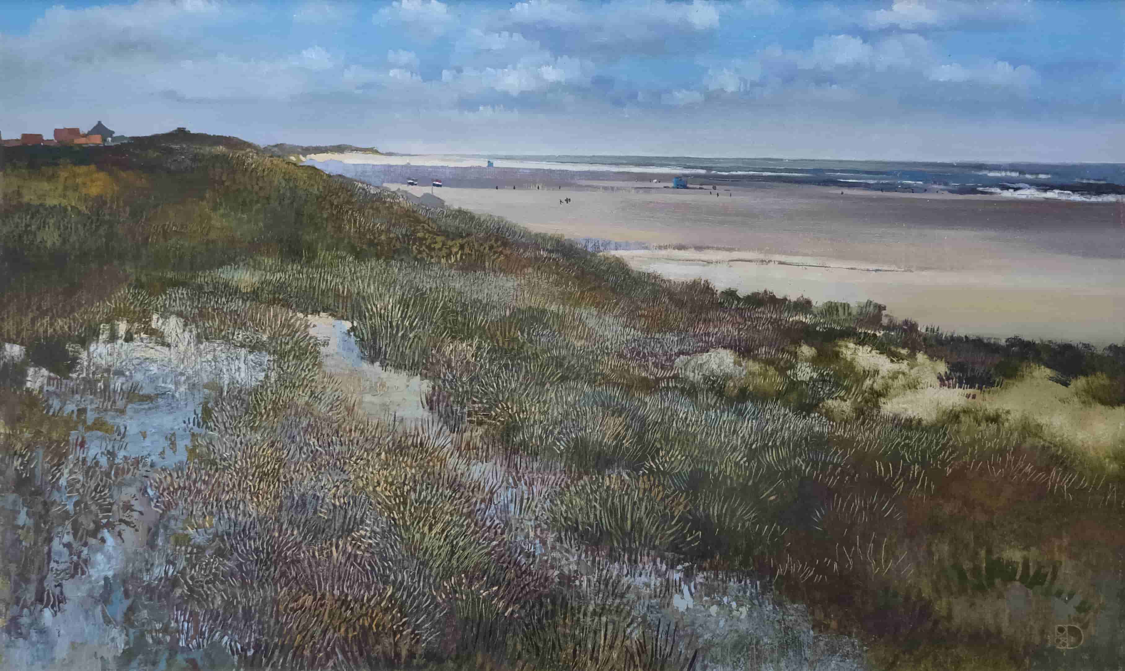 Ton Dubbeldam - Gezicht op Midsland aan Zee op het prachtige Waddeneiland Terschelling. (zonder lijst)