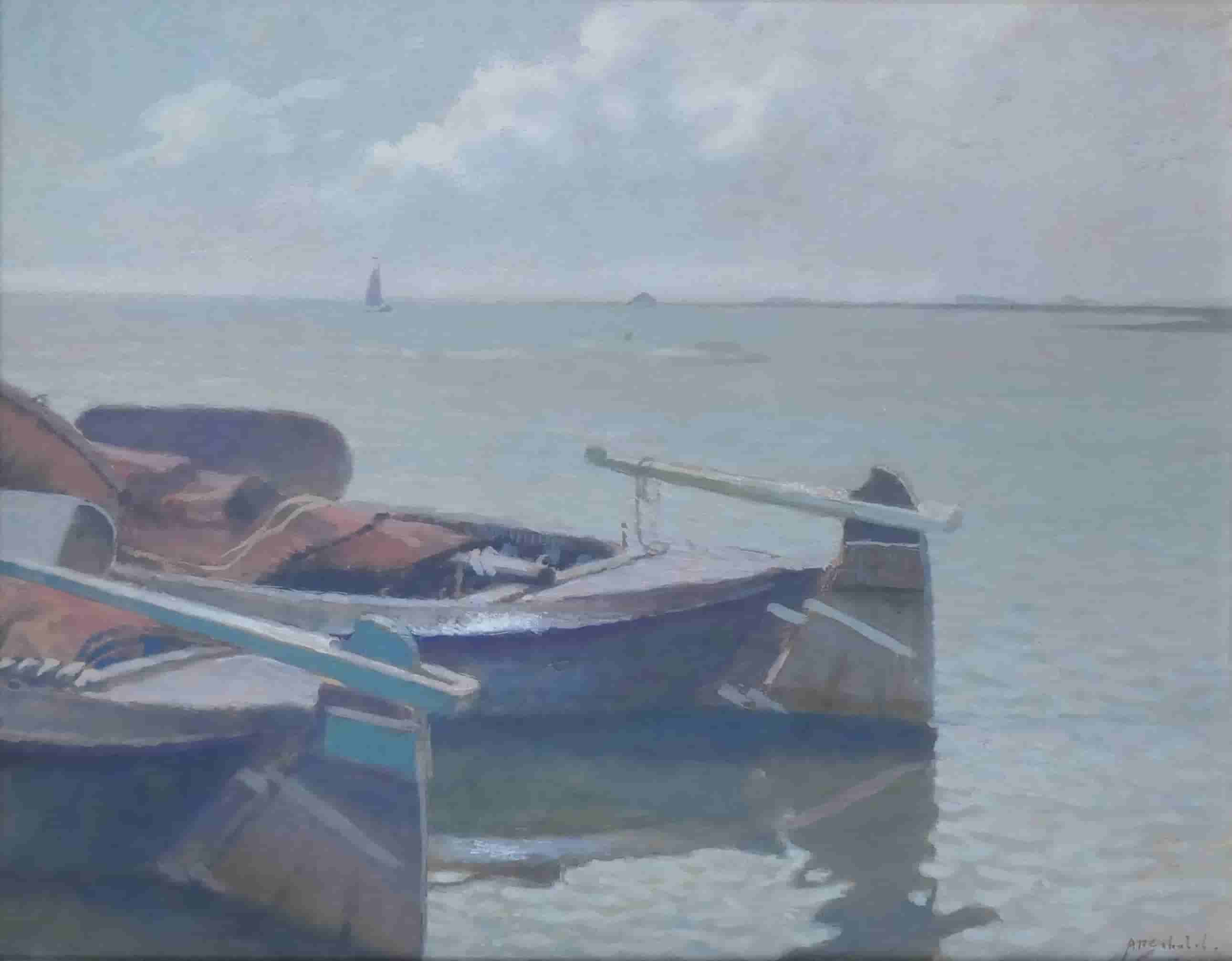 Anthony Pieter Schotel - Botters op zuiderzee (zonder lijst)