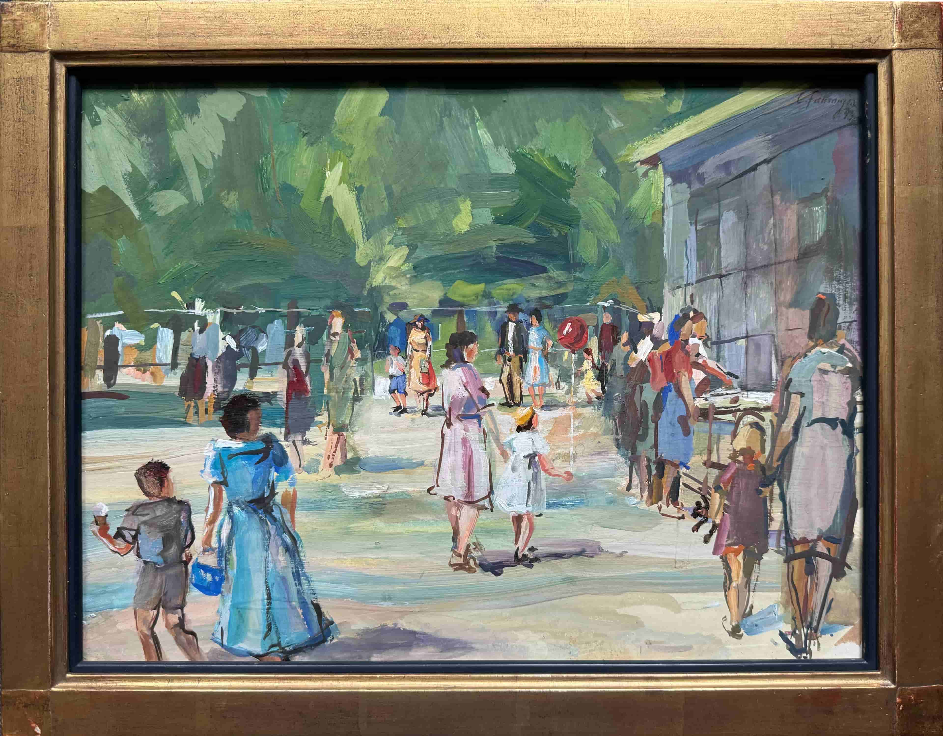 Carl Fahringer - Zomerdag in de dierentuin (met lijst)